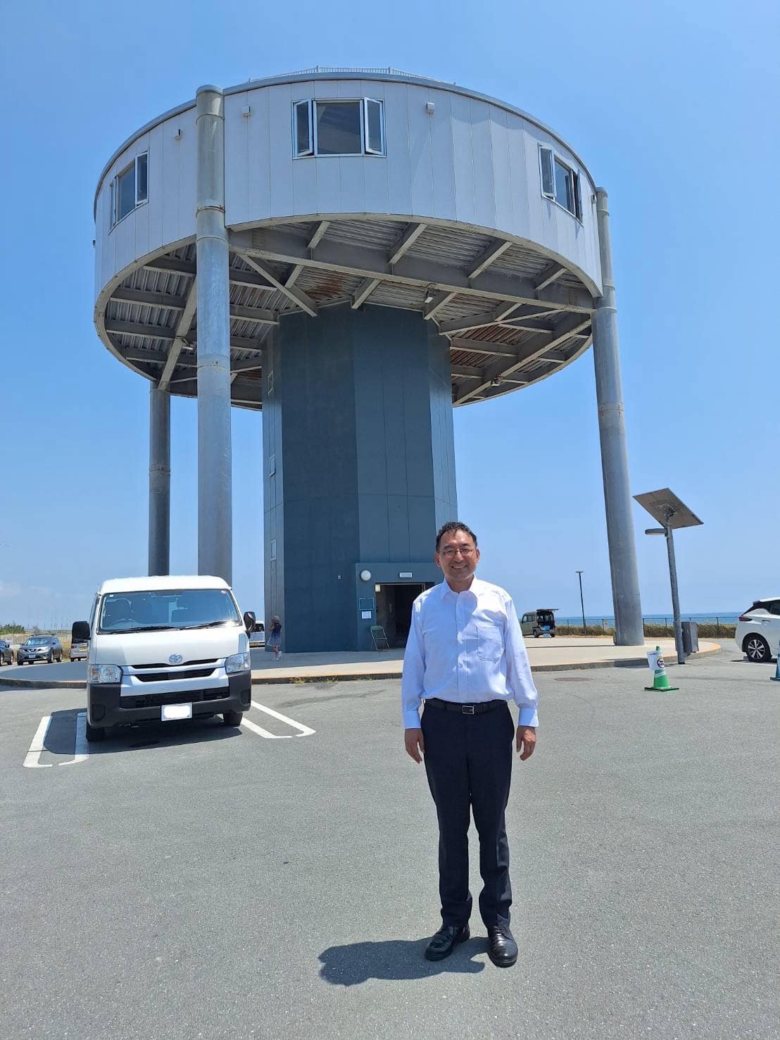 福田漁港にある津波避難タワーに登りました