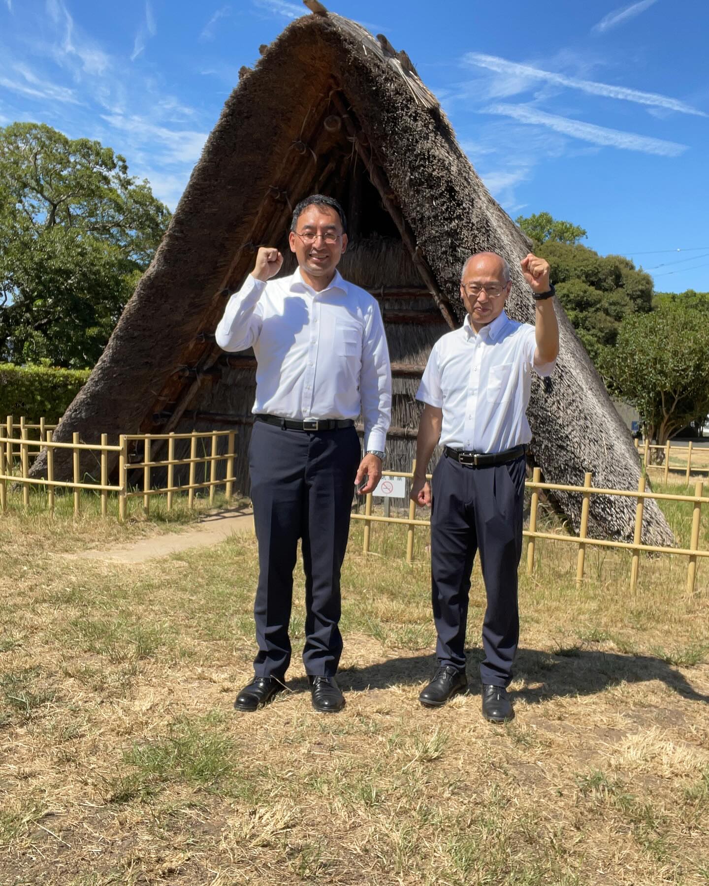 丸英之 市議 と一緒に浜松市。佐鳴湖の東側にある蜆塚遺跡を訪れました