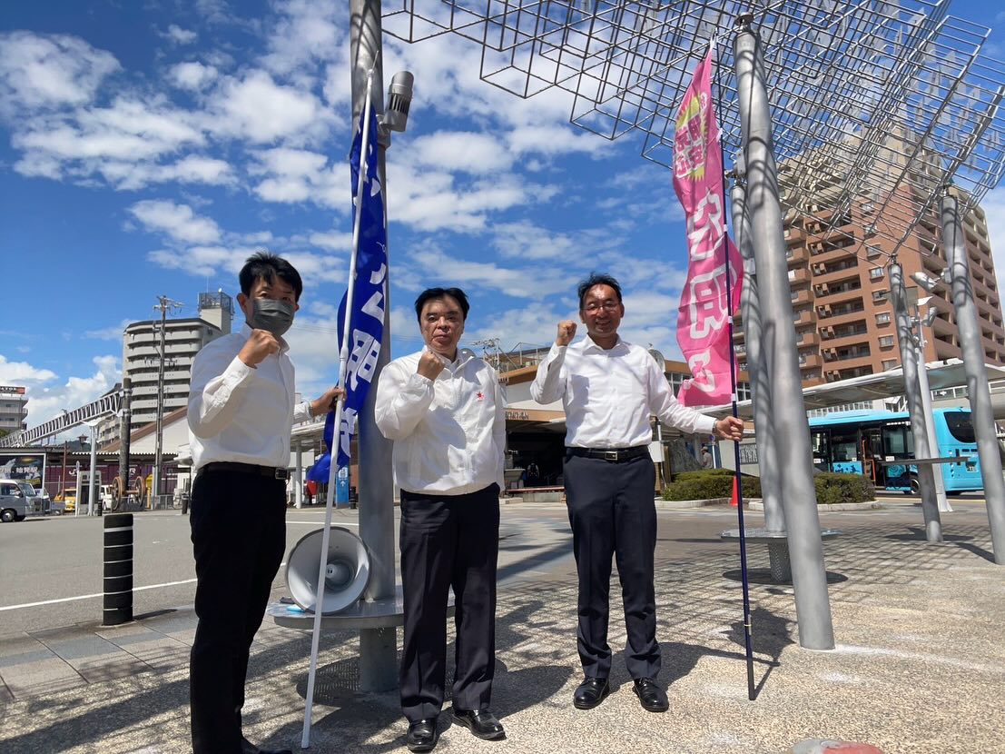 静岡市、焼津市、藤枝市、島田市、吉田町の合計9箇所で街頭演説