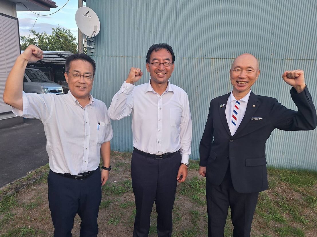 鈴木喜文市議、江塚学市議と共に磐田市内を訪問し、多くの方々から公明党へのご支援を賜りました