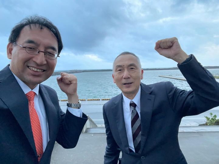 鈴木賢和 市議と一緒に袋井市を回りました