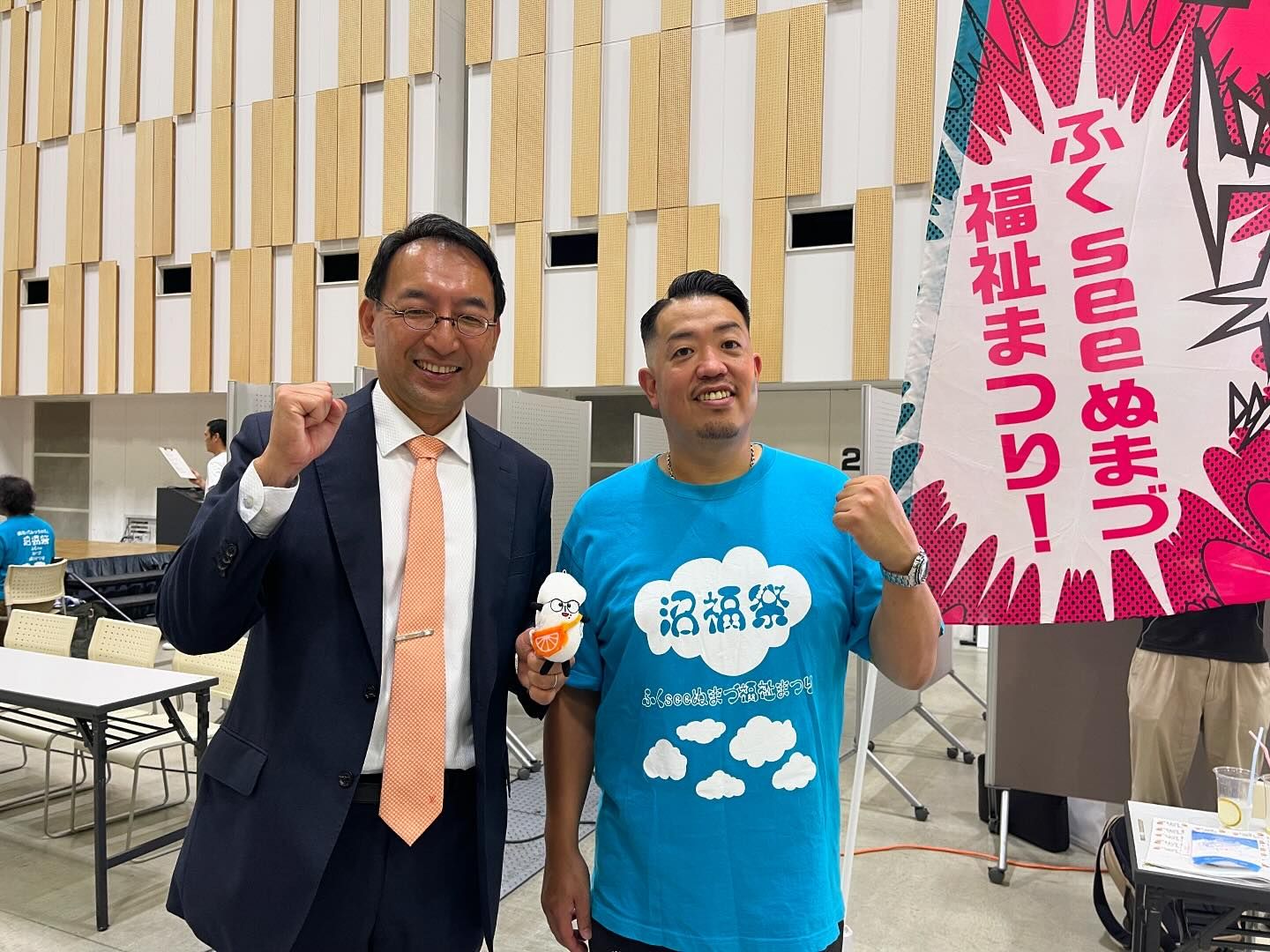 蓮池章平 県議、片岡章一 市議、小泉宣子 市議と一緒に、沼津福祉祭りに参加