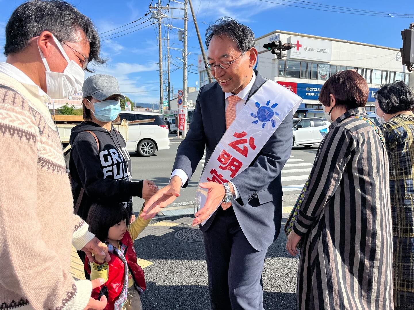 清水町で街頭演説