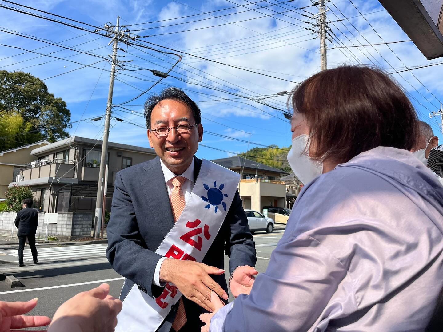 自由民主党公認「かつまた孝明」候補（静岡6区）と一緒に、自公政権の継続の重要性を訴えました