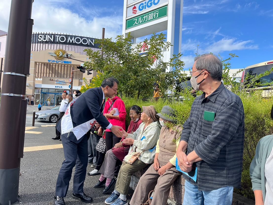 清水町で街頭演説