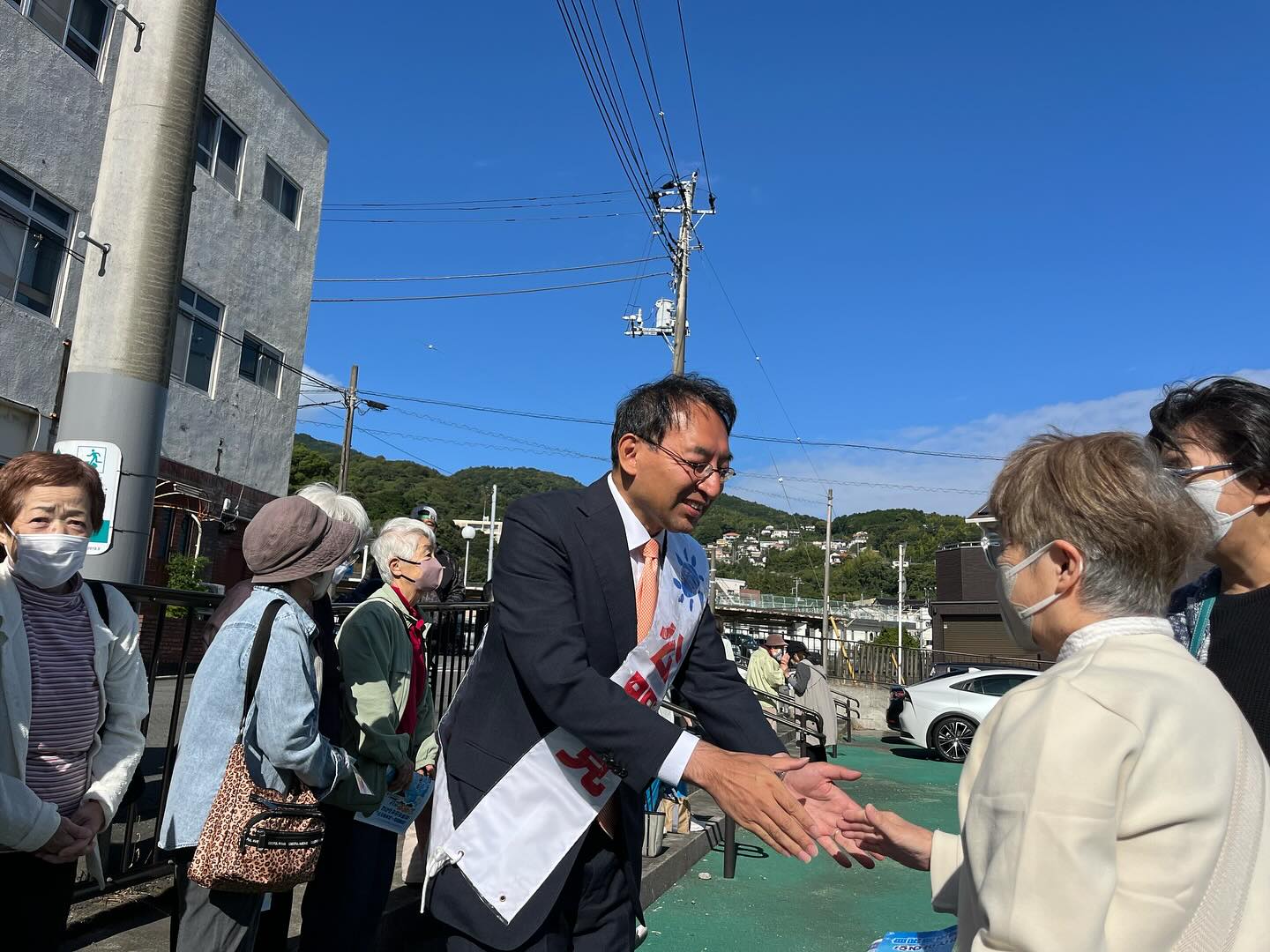 自由民主党公認「かつまた孝明」候補（静岡6区）とともに、自公政権の継続の重要性を訴えました