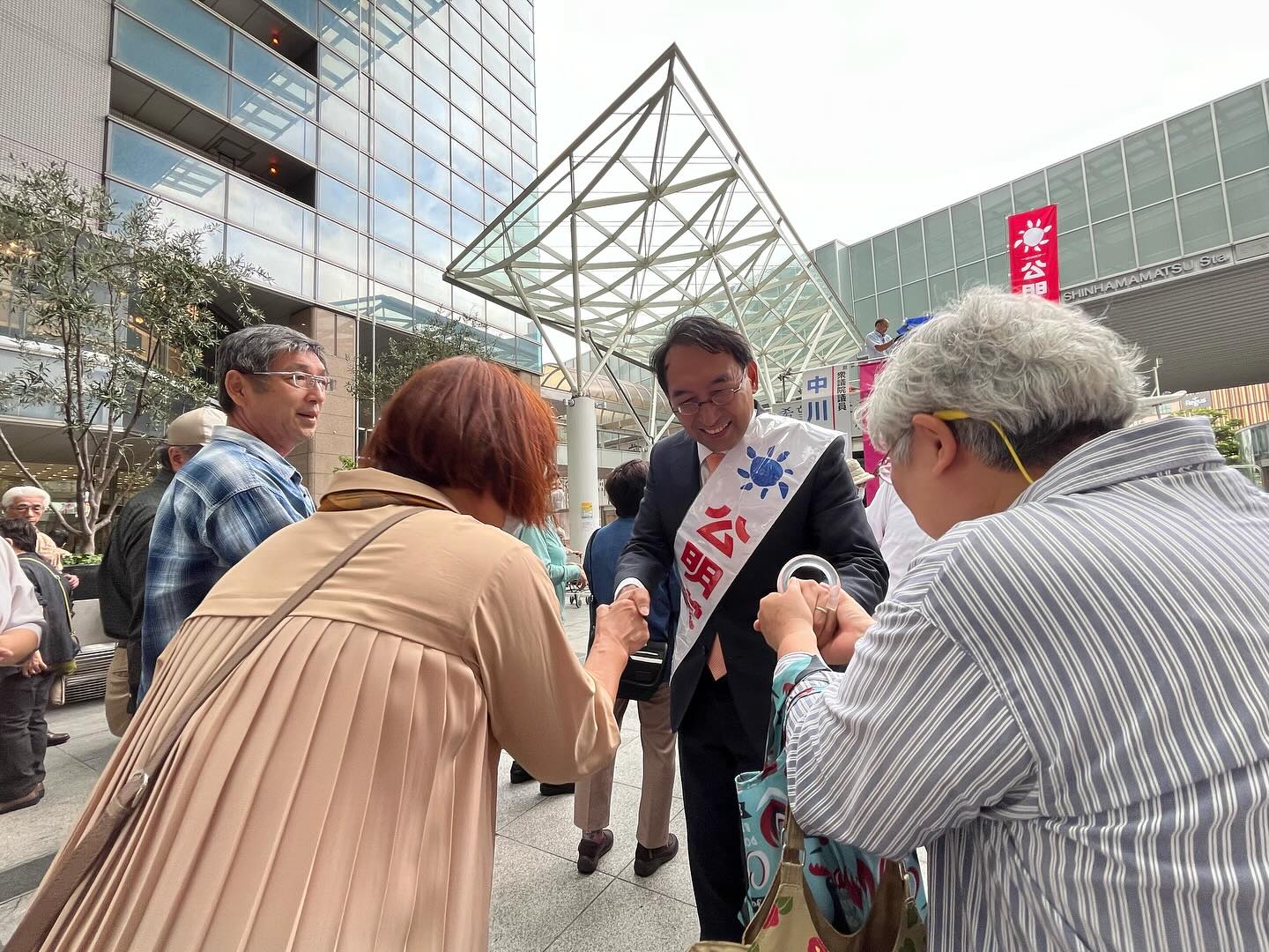 浜松市で街頭演説