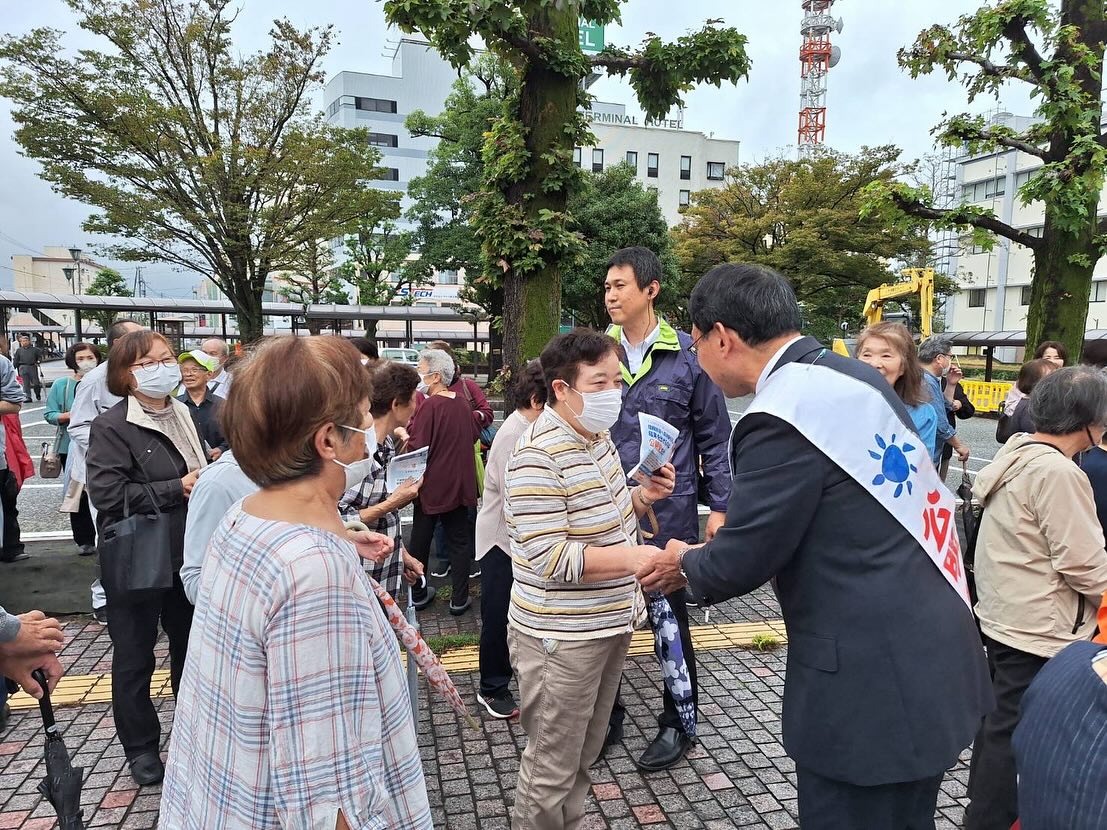 自由民主党公認「山本ゆうぞう」候補（静岡3区）、竹谷とし子 参院議員と掛川市で街頭演説