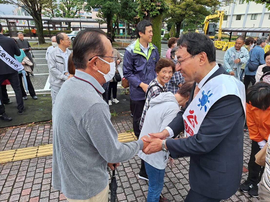 自由民主党公認「山本ゆうぞう」候補（静岡3区）、竹谷とし子 参院議員と掛川市で街頭演説