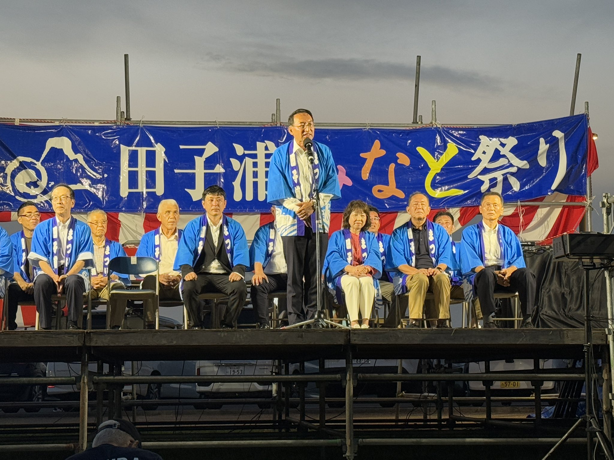 富士市で開催された「田子浦みなと祭り」に、早川育子県議、萩野基行市議とともに参加