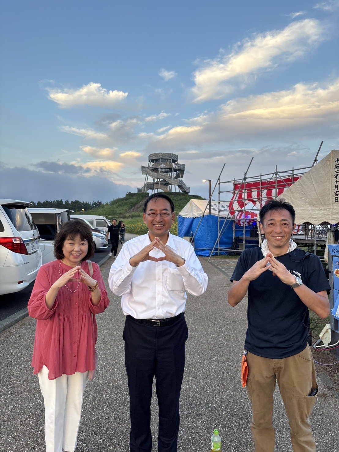 富士市で開催された「田子浦みなと祭り」に、早川育子県議、萩野基行市議とともに参加