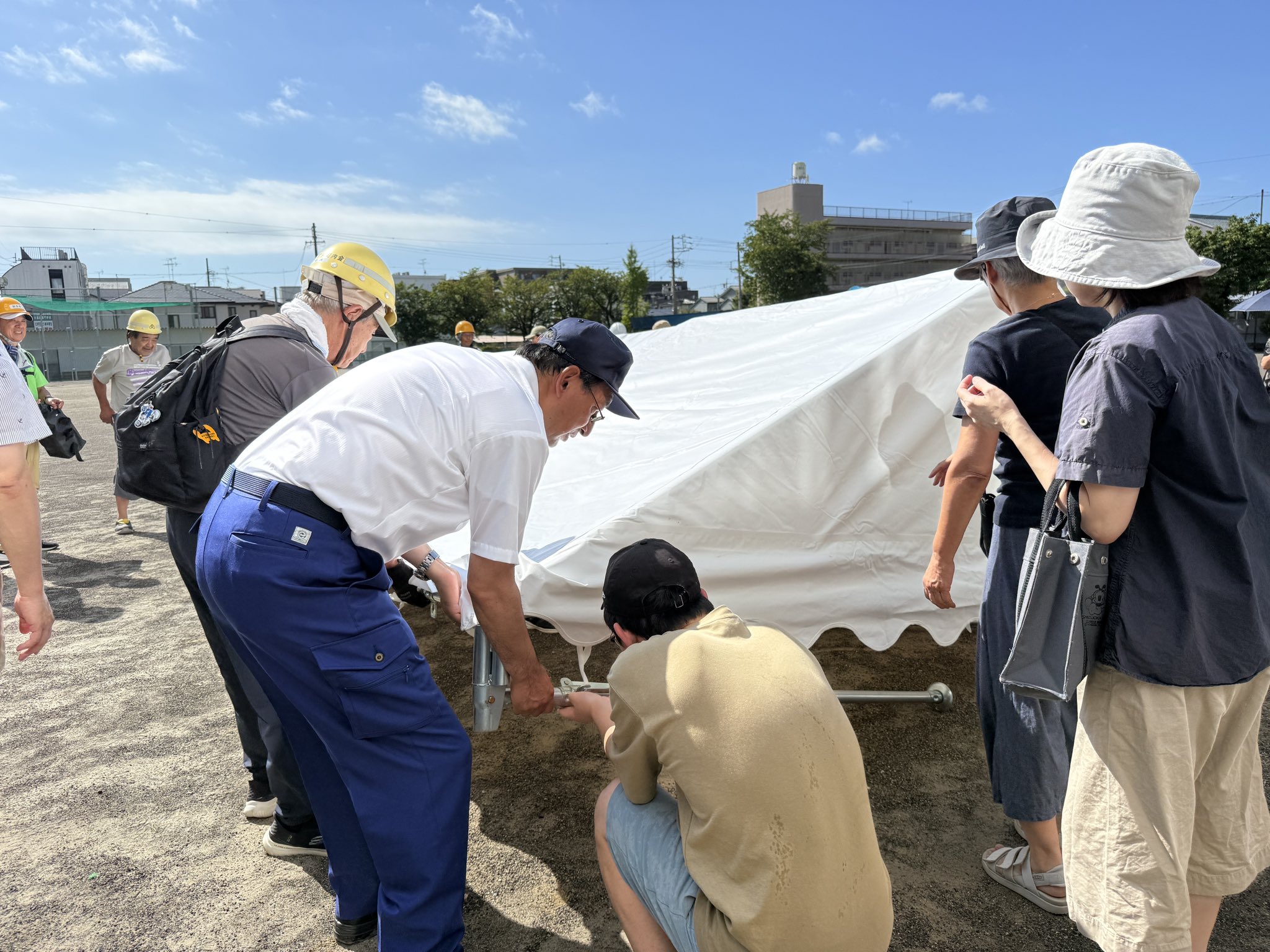 静岡市駿河区八幡三丁目自治会の防災訓練に参加
