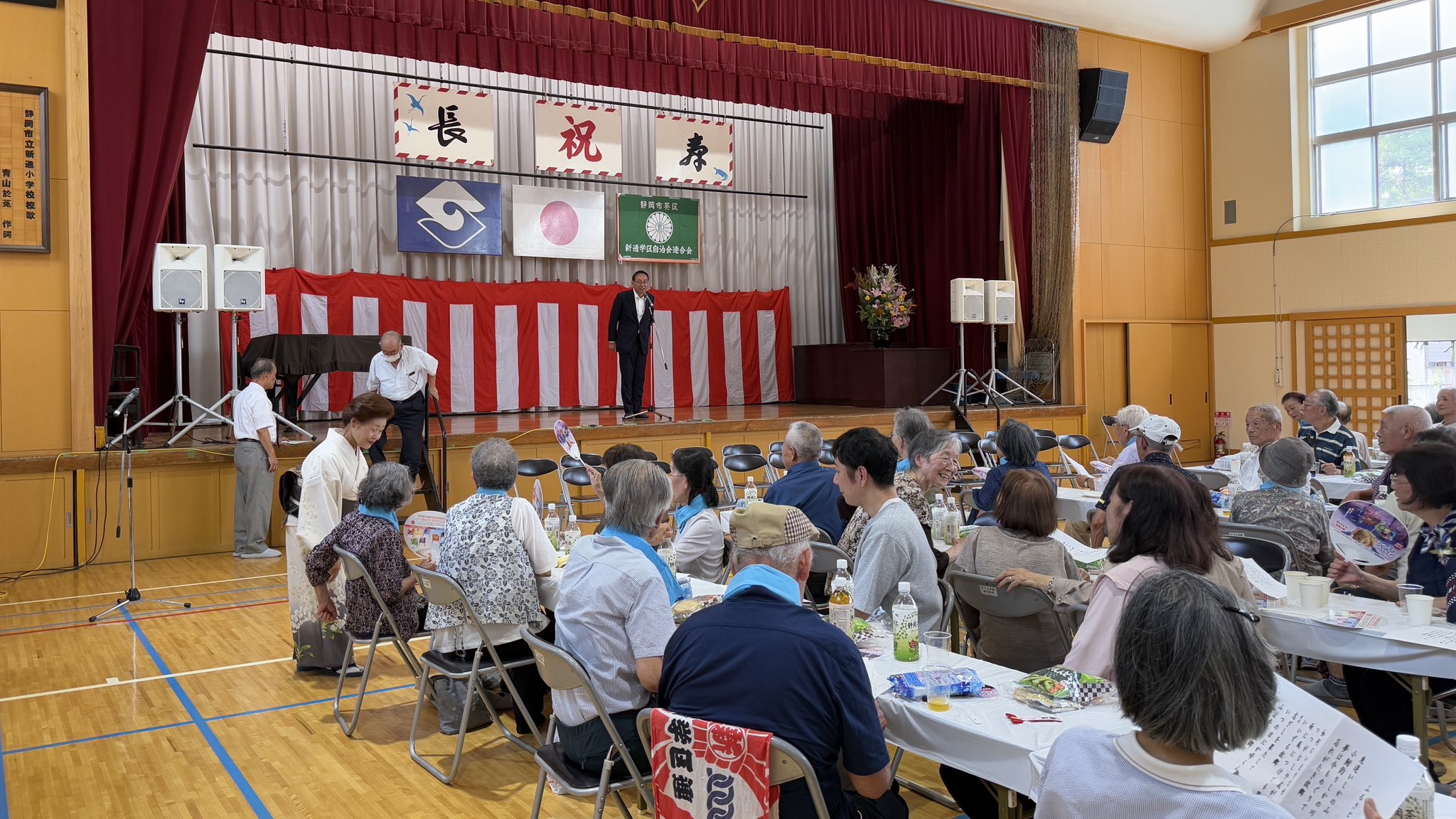 静岡市内４会場の敬老会にて、ご挨拶