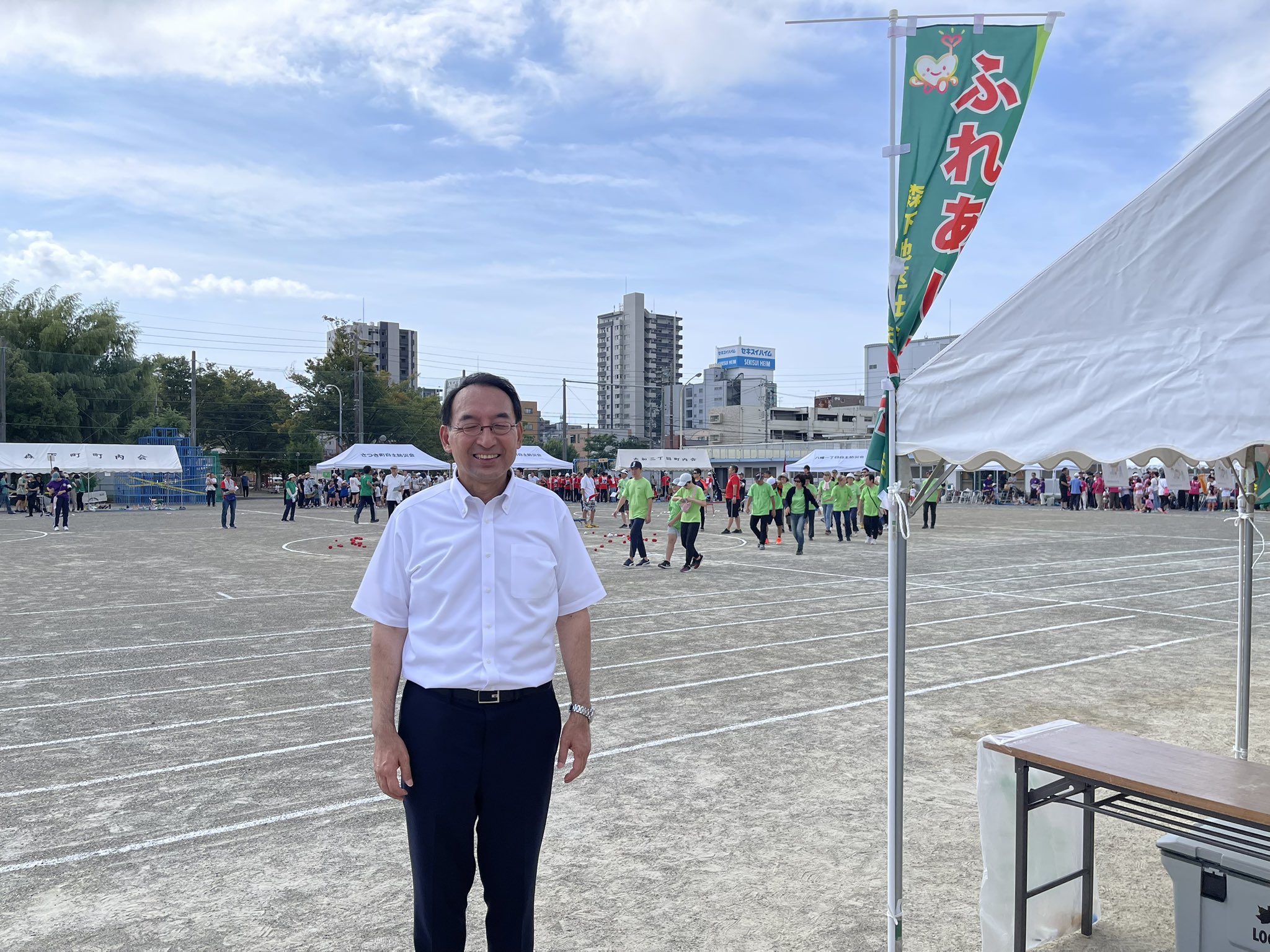 静岡市駿河区・森下小学校で開催された森下学区の運動会でご挨拶