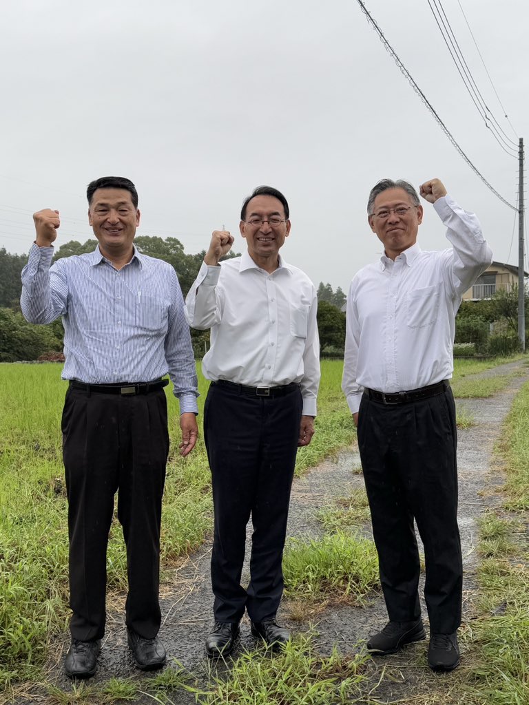 佐野寿夫市議、斉藤和文市議とともに富士宮市内でご挨拶