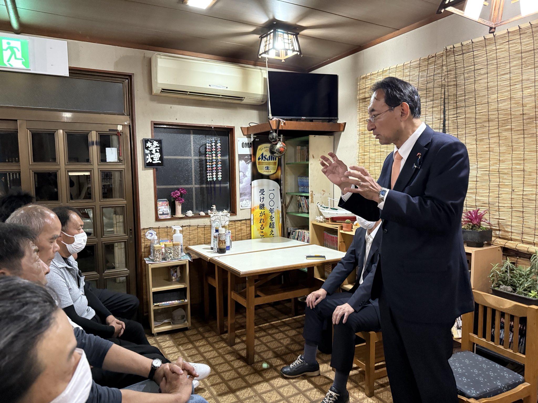 御前崎市で さくらい勝 市議とともに、公明党支援者の皆様との懇談会に参加