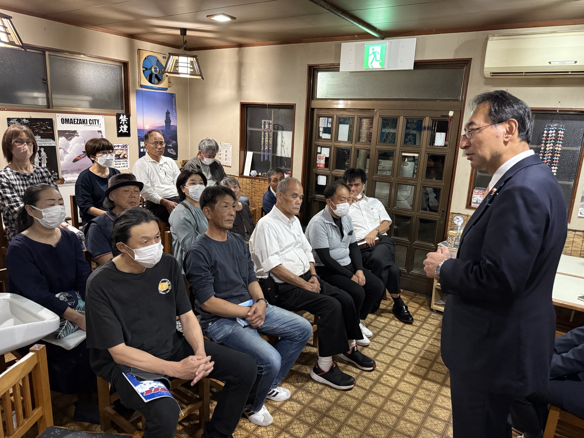 御前崎市で さくらい勝 市議とともに、公明党支援者の皆様との懇談会に参加