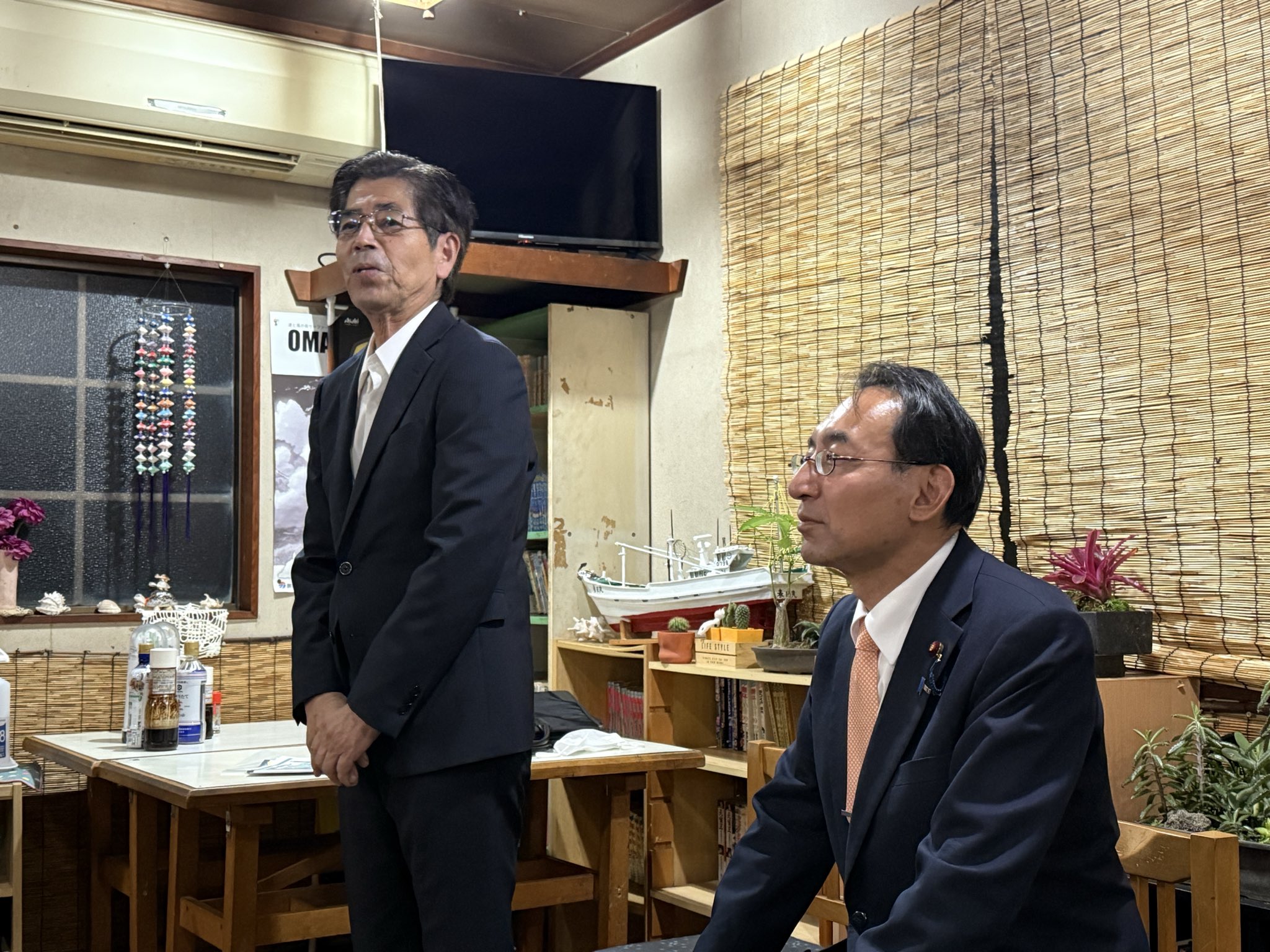 御前崎市で さくらい勝 市議とともに、公明党支援者の皆様との懇談会に参加