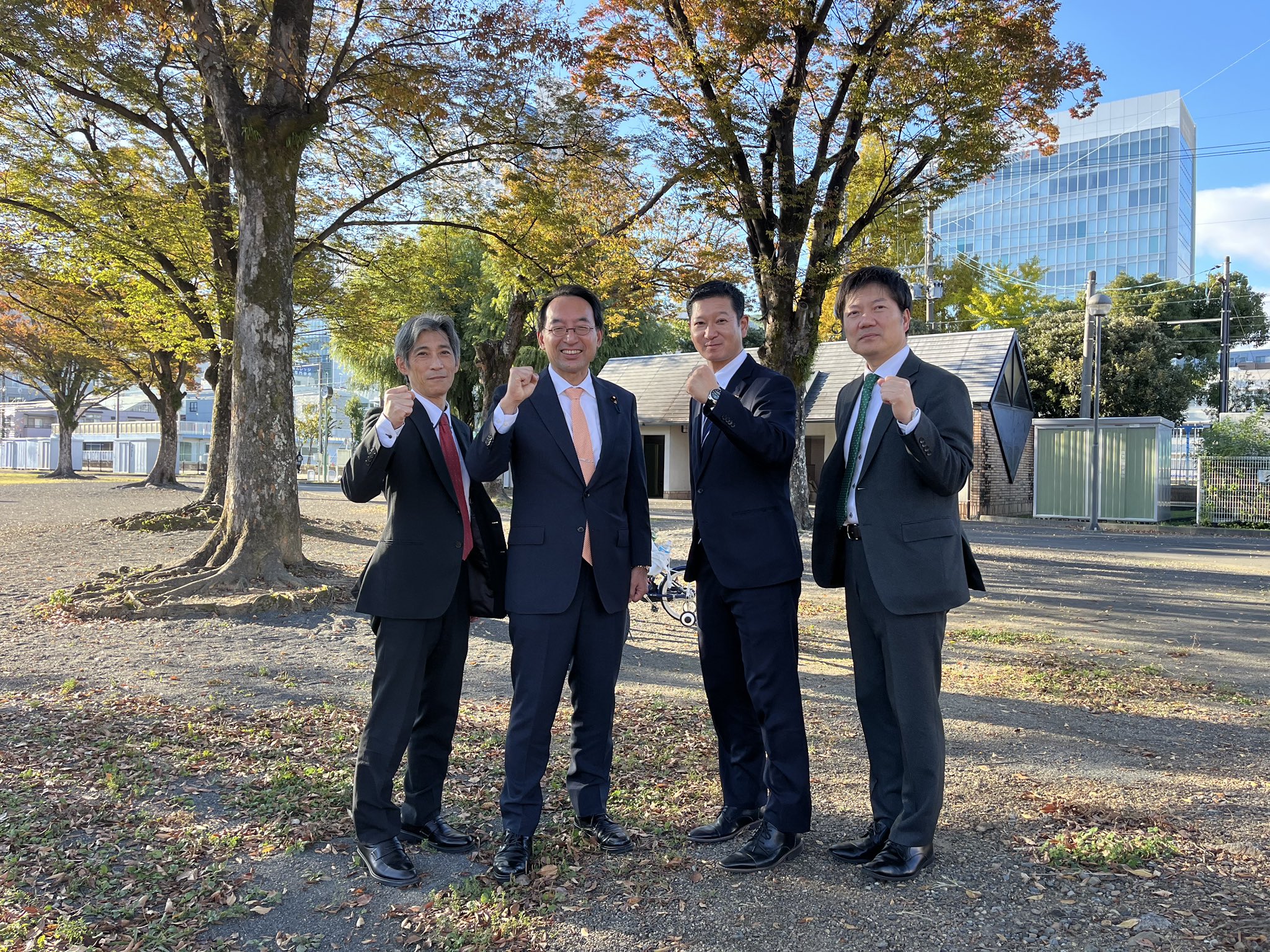 牧野正史 県議、静岡市の 井上智仁 市議、加藤博男 市議と