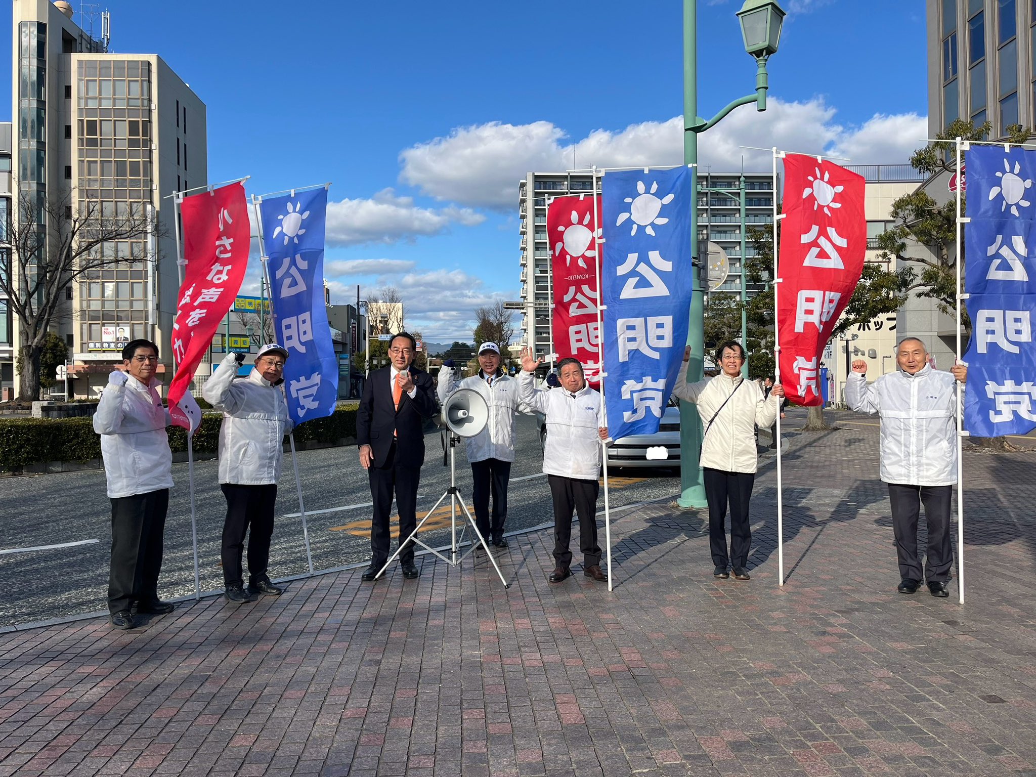 公明党遠州総支部の皆様とともに街頭演説