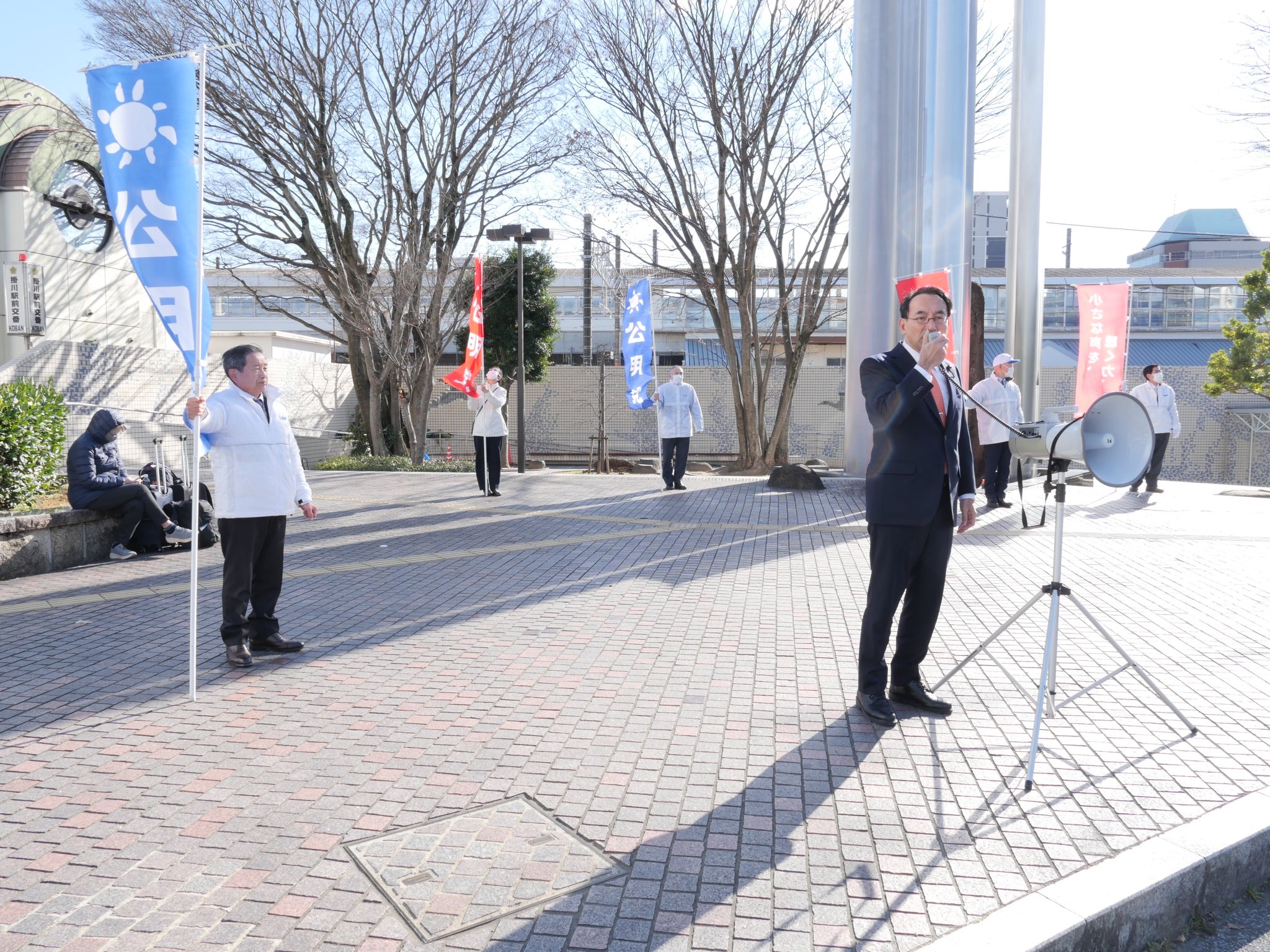 公明党遠州総支部の皆様とともに街頭演説