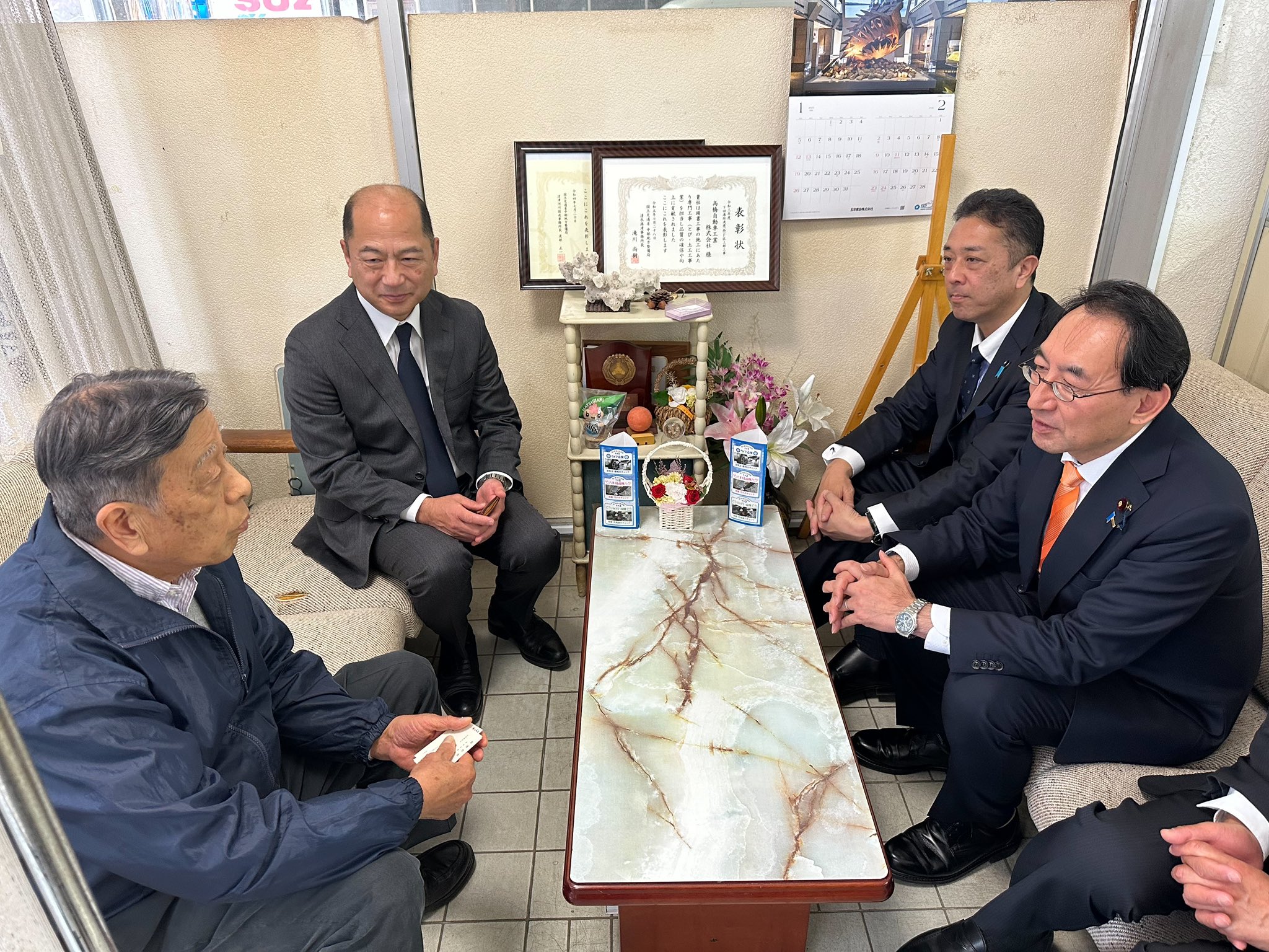 下田市､賀茂郡（東伊豆町、河津町、南伊豆町、松崎町、西伊豆町）を、加畑毅 県議のご案内で訪問