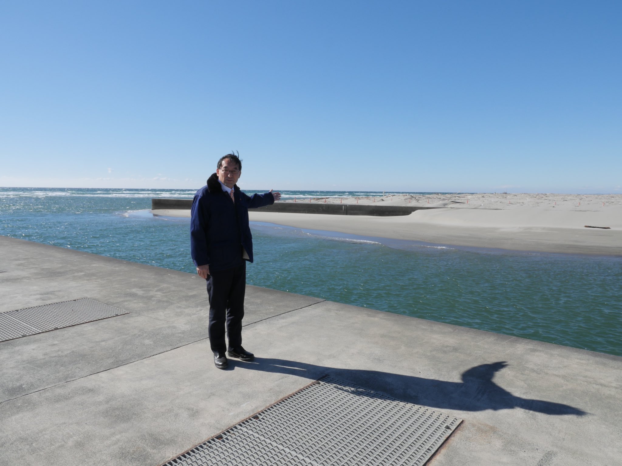 菊川河口部の土砂堆積