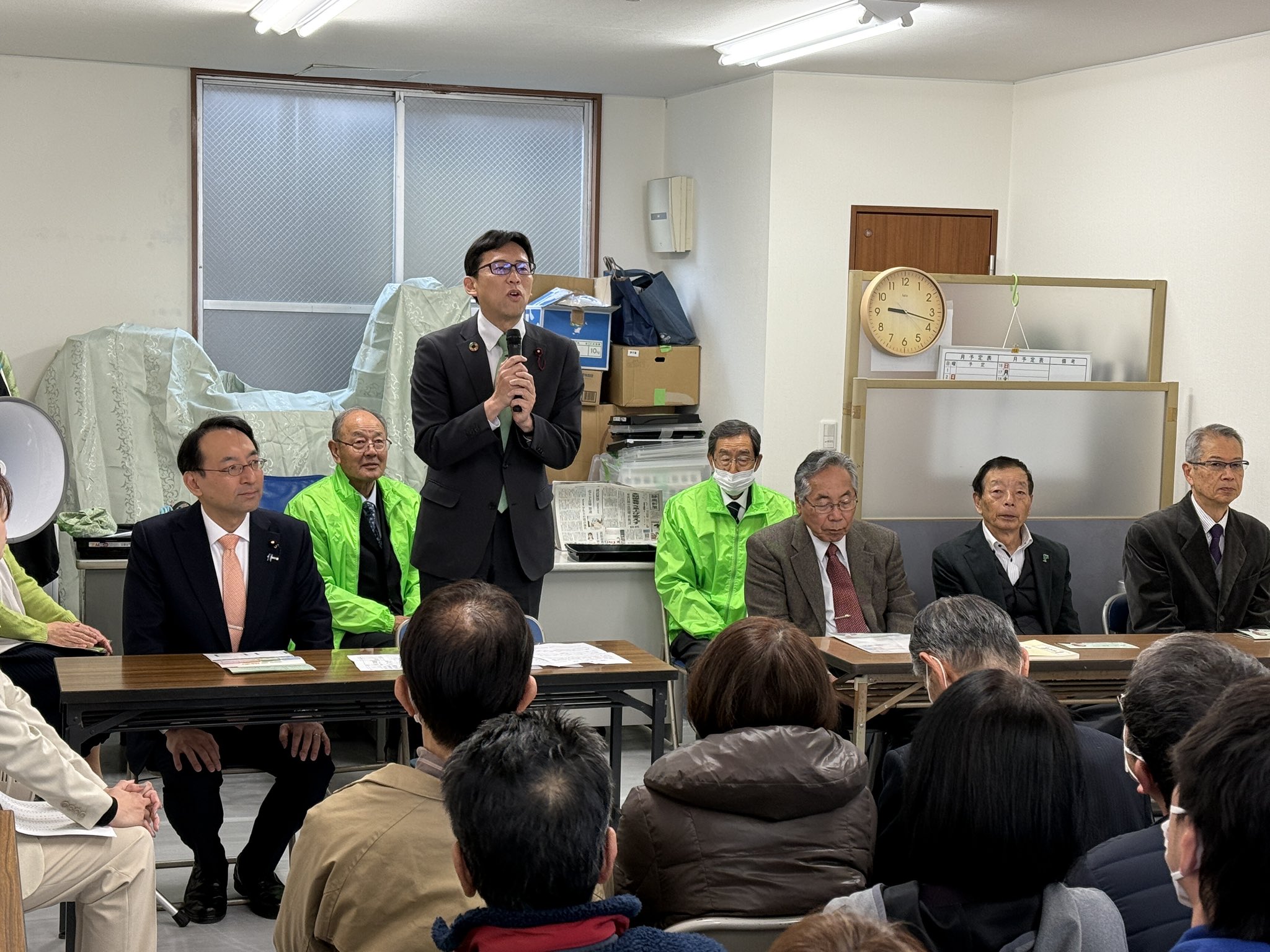 3月23日の静岡市議選に3期目に挑戦する長島ごう市議の事務所開き