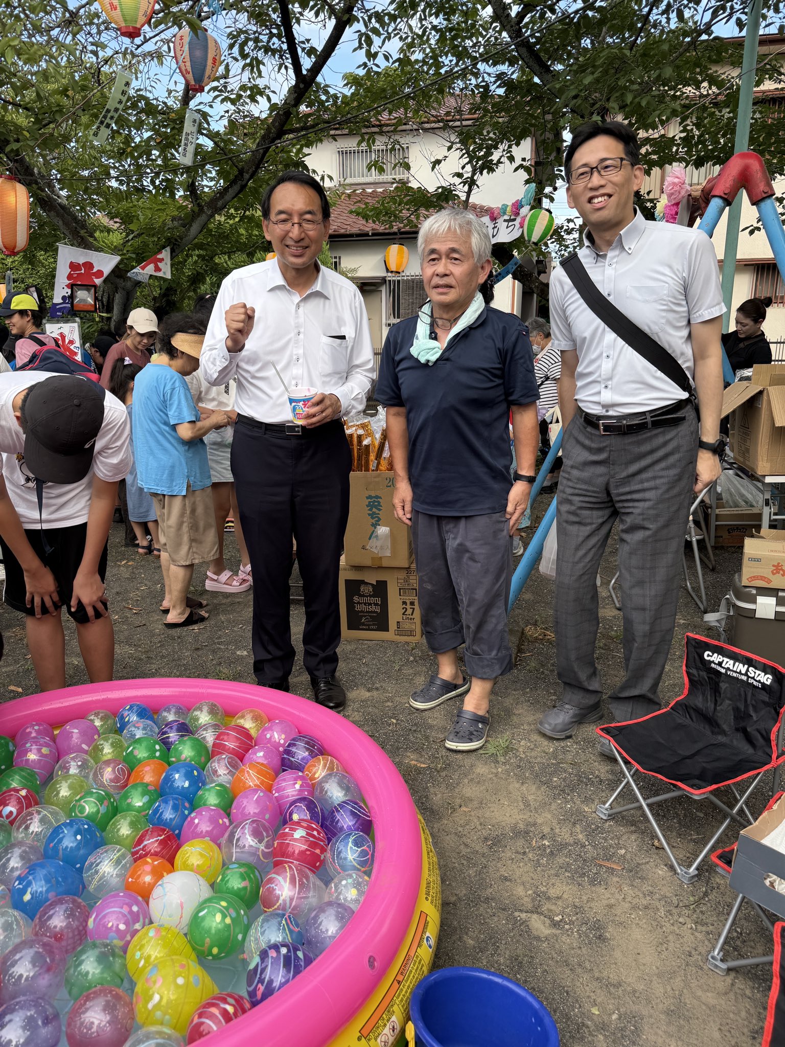 長島強 市議とともに、静岡市葵区南瀬名町の夏祭りに参加