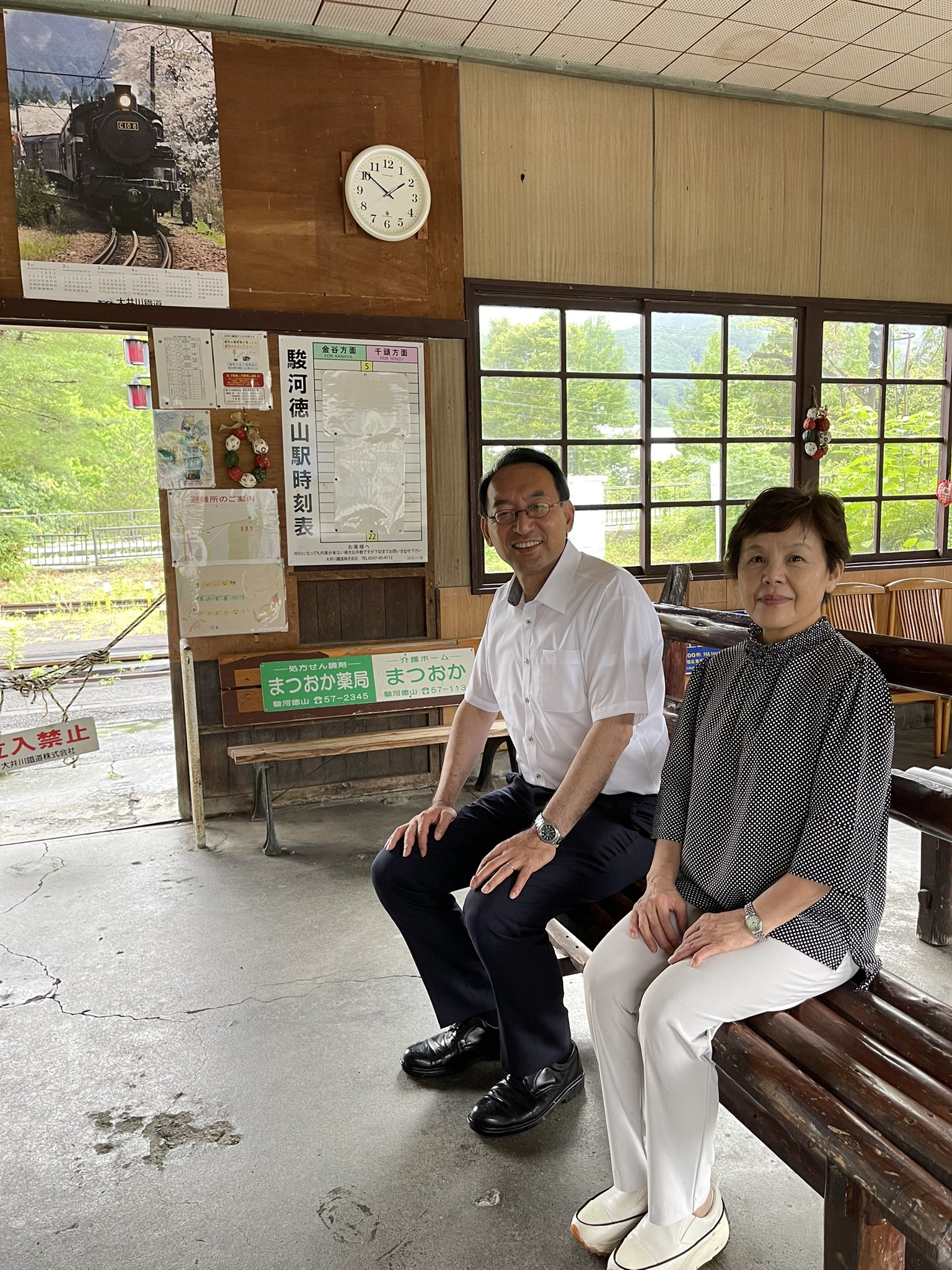 公明党川根支部の山下真男副支部長、大関衣世島田市議とともに、川根本町でご挨拶