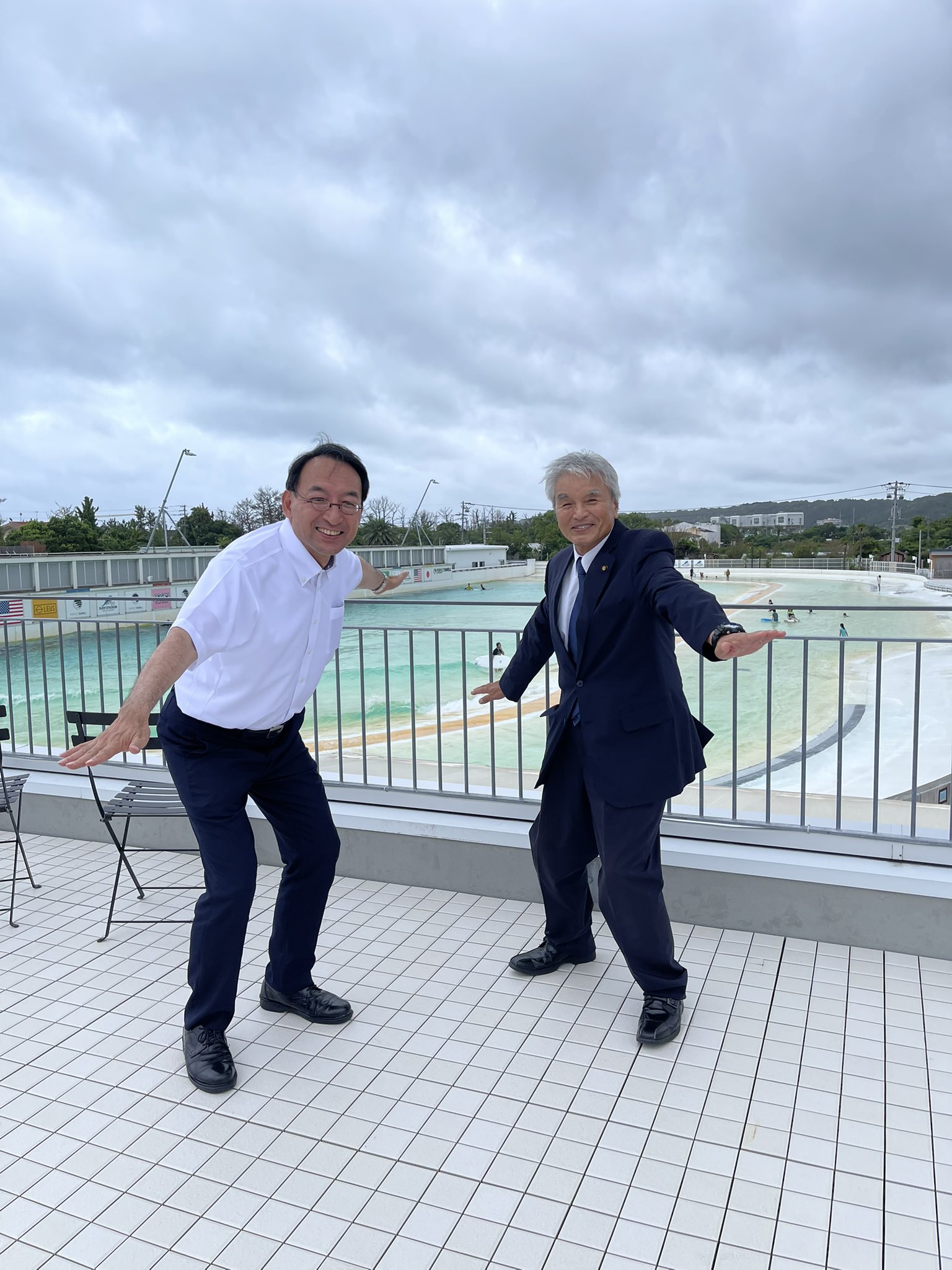 松下定弘市議とともに牧之原市でご挨拶