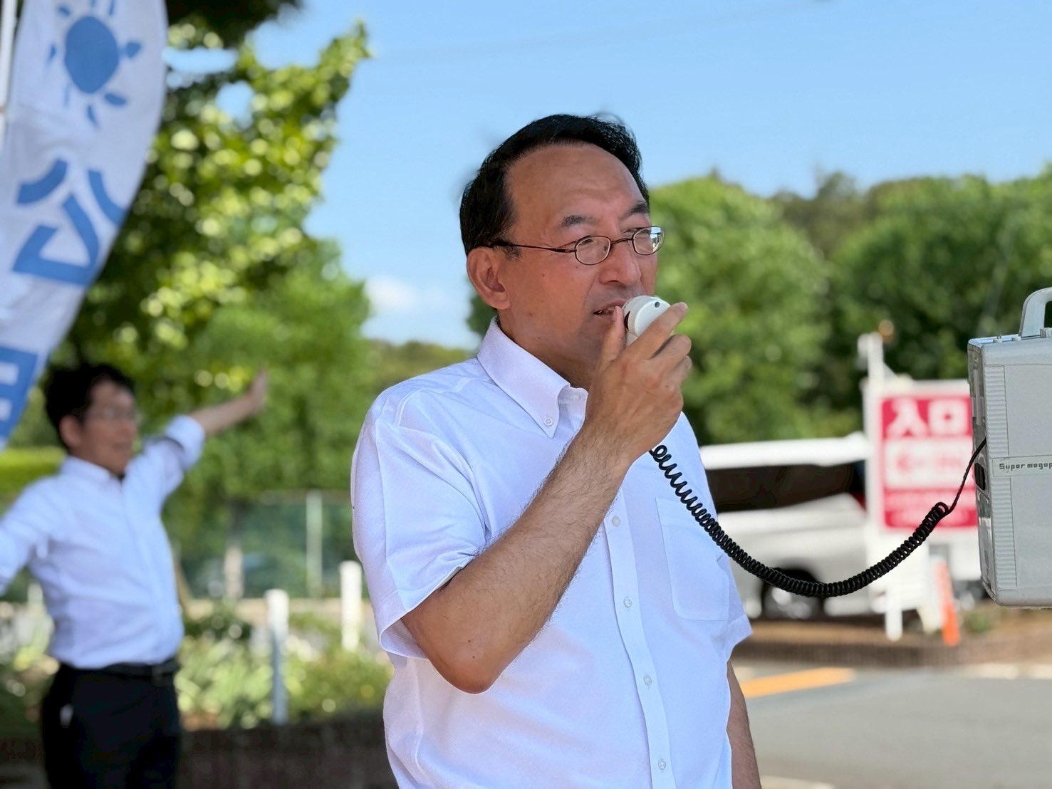 「防災の日」(9月1日)を記念したキャンペーン街頭演説を実施