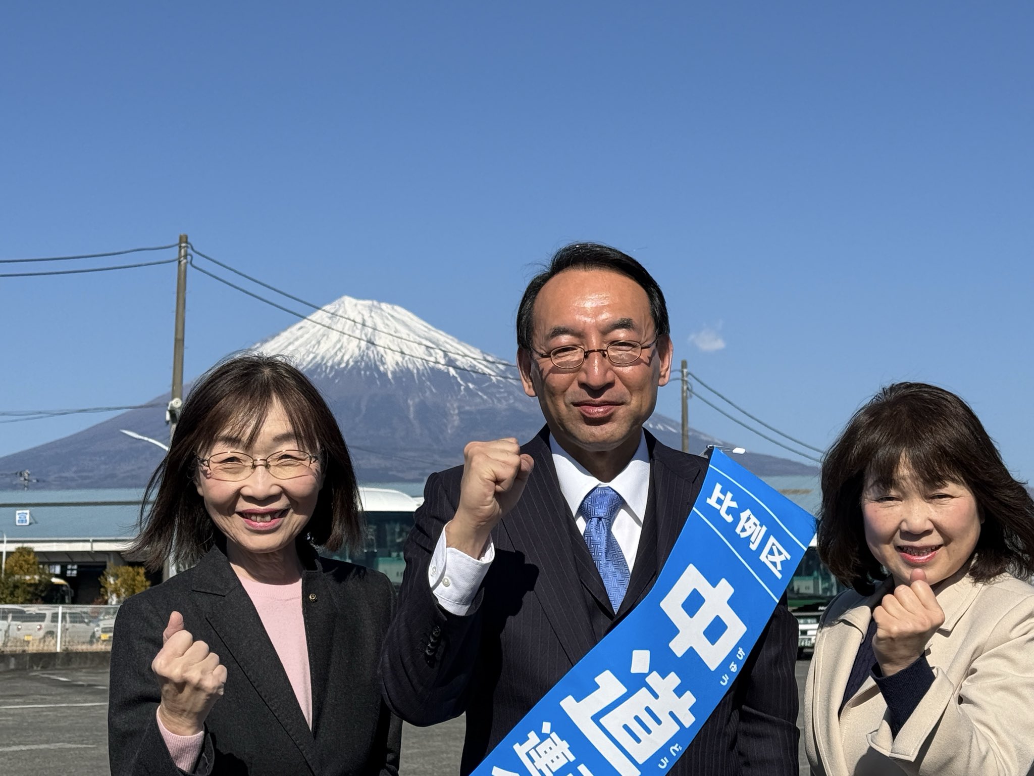 早朝から静岡市、富士市を回り、皆様にご挨拶