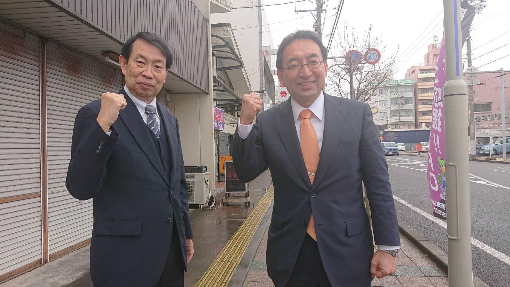 大石保幸 市議と一緒に藤枝市を回りました。