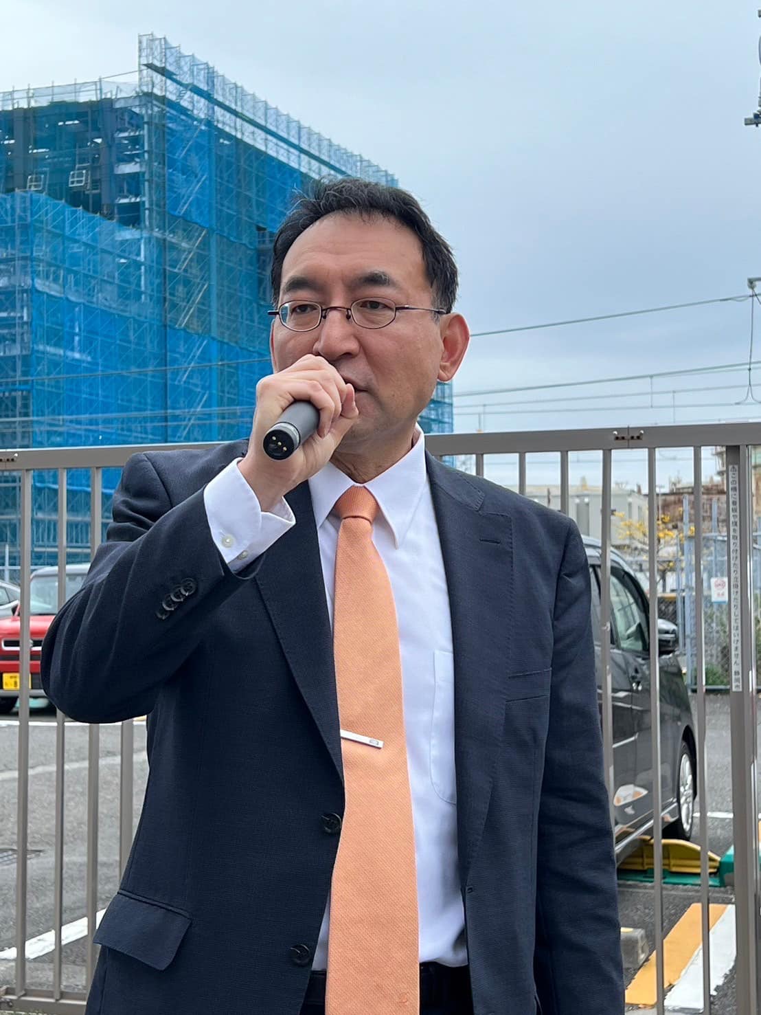 盛月寿美 県議、大石直樹 市議、山梨渉 市議と一緒に、金曜日恒例の清水駅西口前での街頭演説