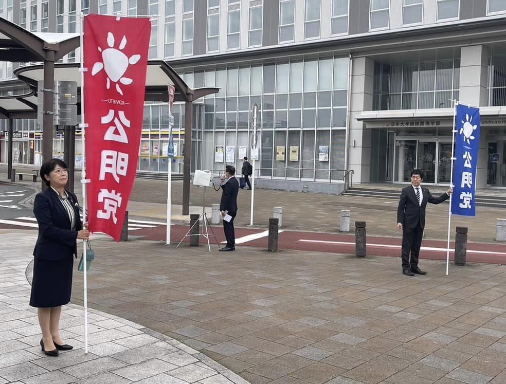 鈴木文子 市議、堀江和雄 市議、村田耕一 市議と一緒に三島市内３ヶ所で街頭演説