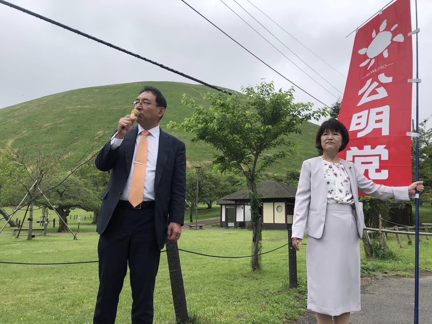 長沢正 市議、篠原峰子 市議、竹本力哉 市議と一緒に伊東市内６ヶ所で街頭演説