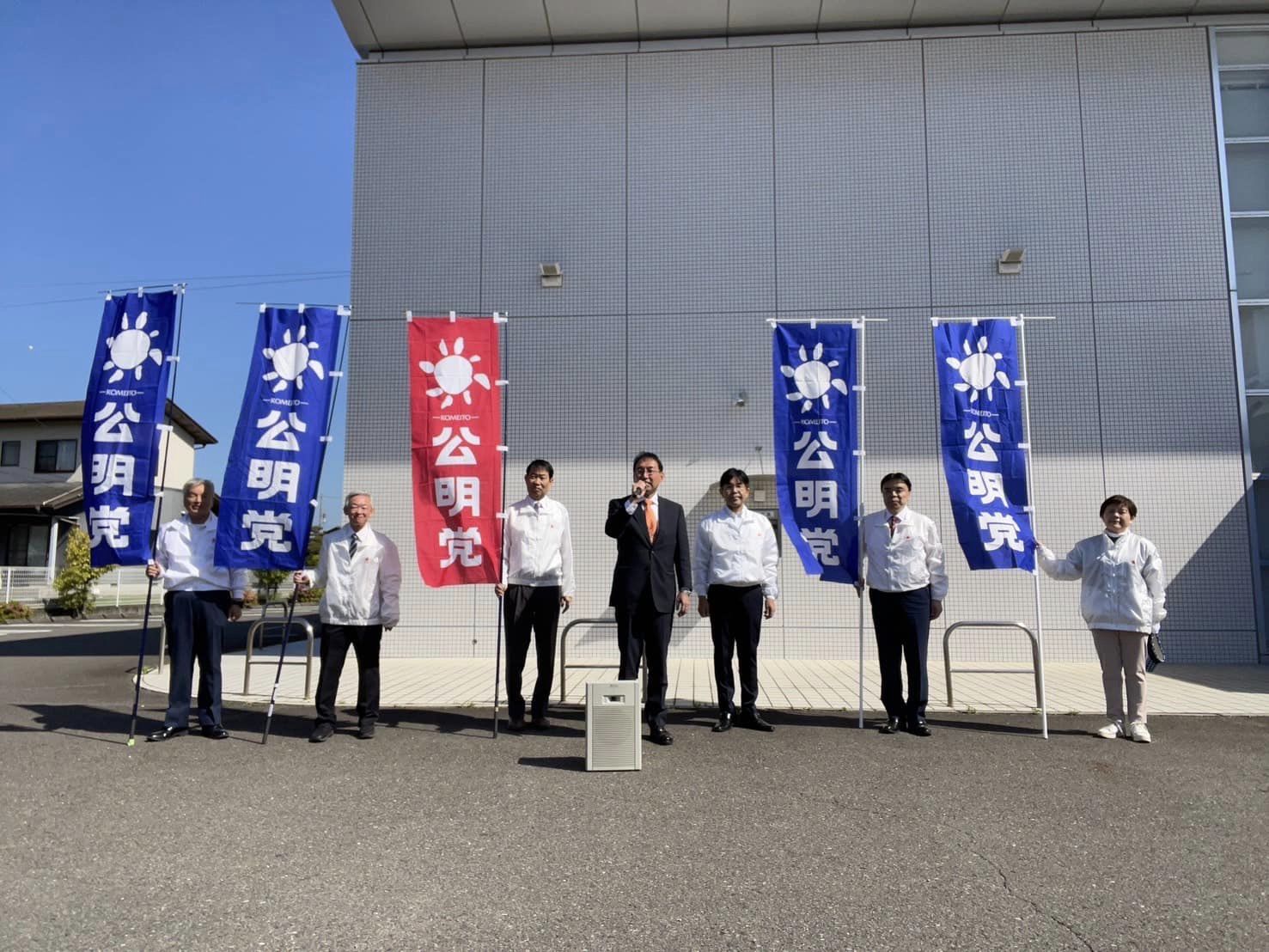 鈴木浩己 市議、川島要 市議、大石保幸 市議、山本信行 市議、大関衣世 市議、松下定弘 市議と一緒に、焼津市、藤枝市、島田市、牧之原市で街頭演説