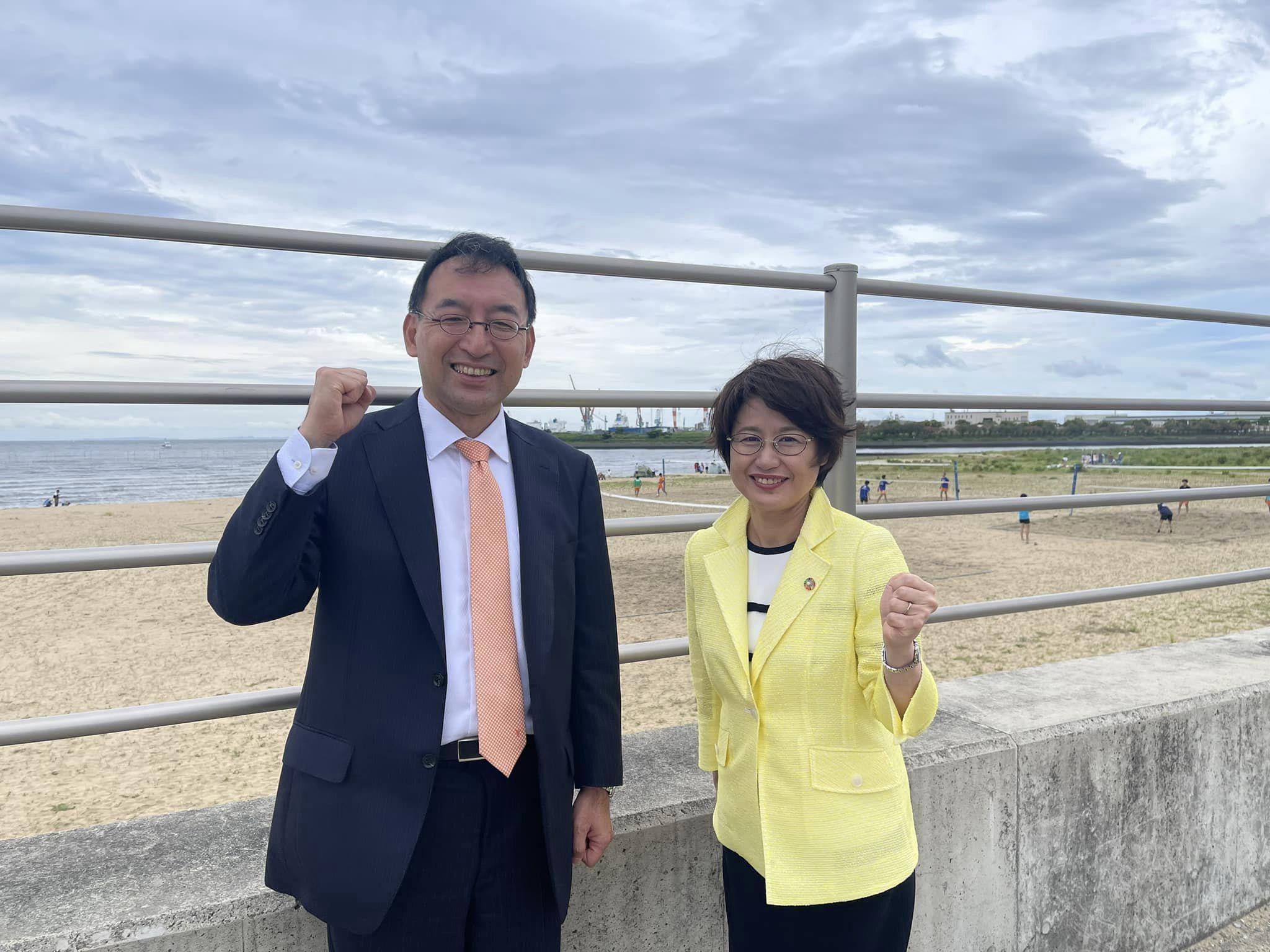 小林宣子さん（比例区東海ブロック予定候補）と一緒に現地を見学