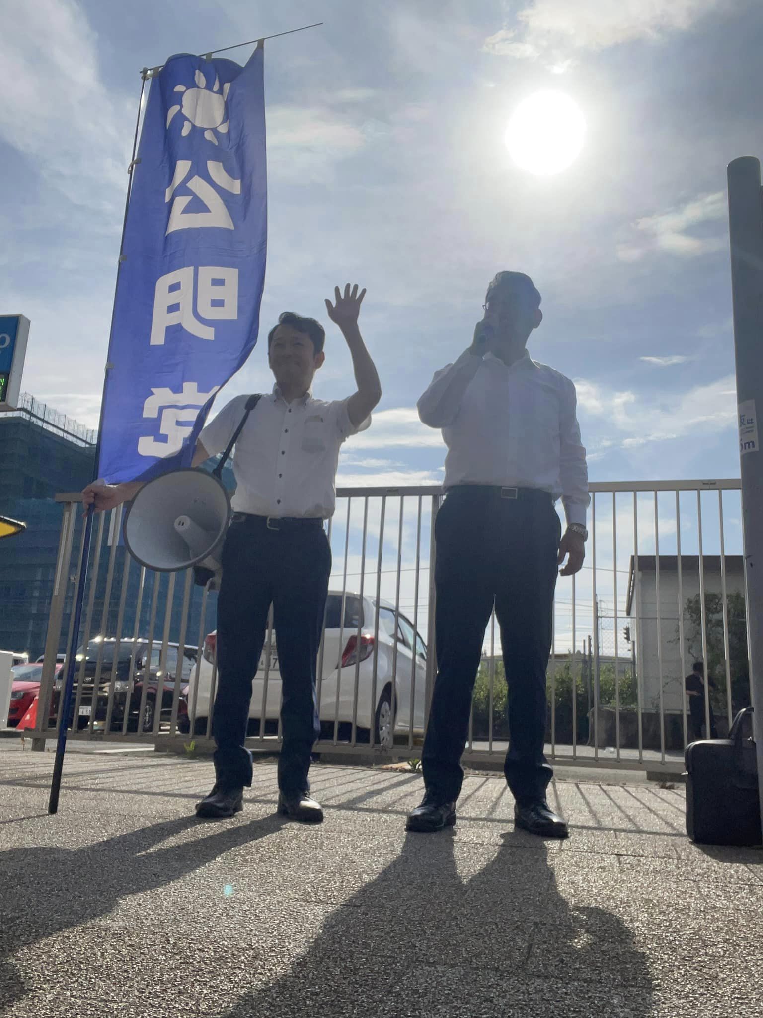 清水駅西口前で街頭演説