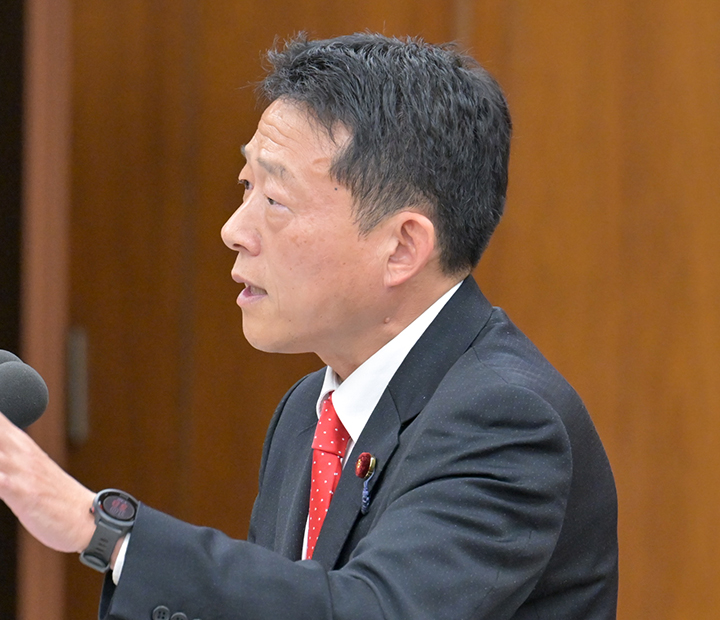 防災庁設置に向けた取り組みをただす近藤氏＝14日　衆院災害特委