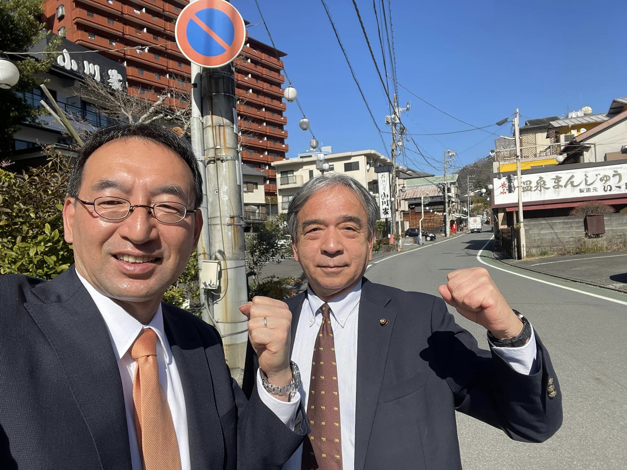 森下茂 市議と一緒に伊豆の国市を、寺島俊郎 町議と一緒に清水町を回りました