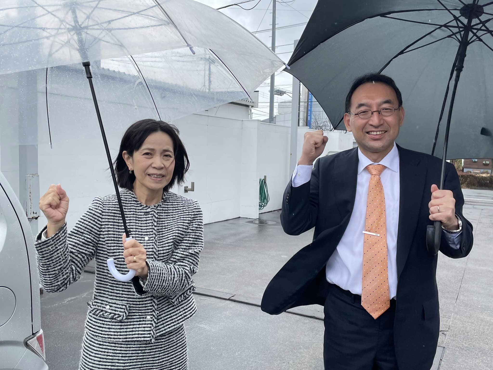 蓮池章平 県議、村田耕一 市議と一緒に三島市を、片岡章一 市議、小泉宣子 市議と一緒に沼津市を回りました