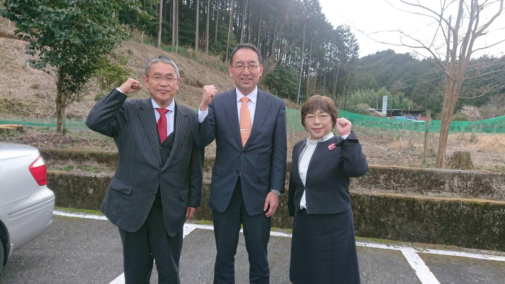 勝間田博文 市議、小林恵美子 市議と一緒に御殿場市を回りました