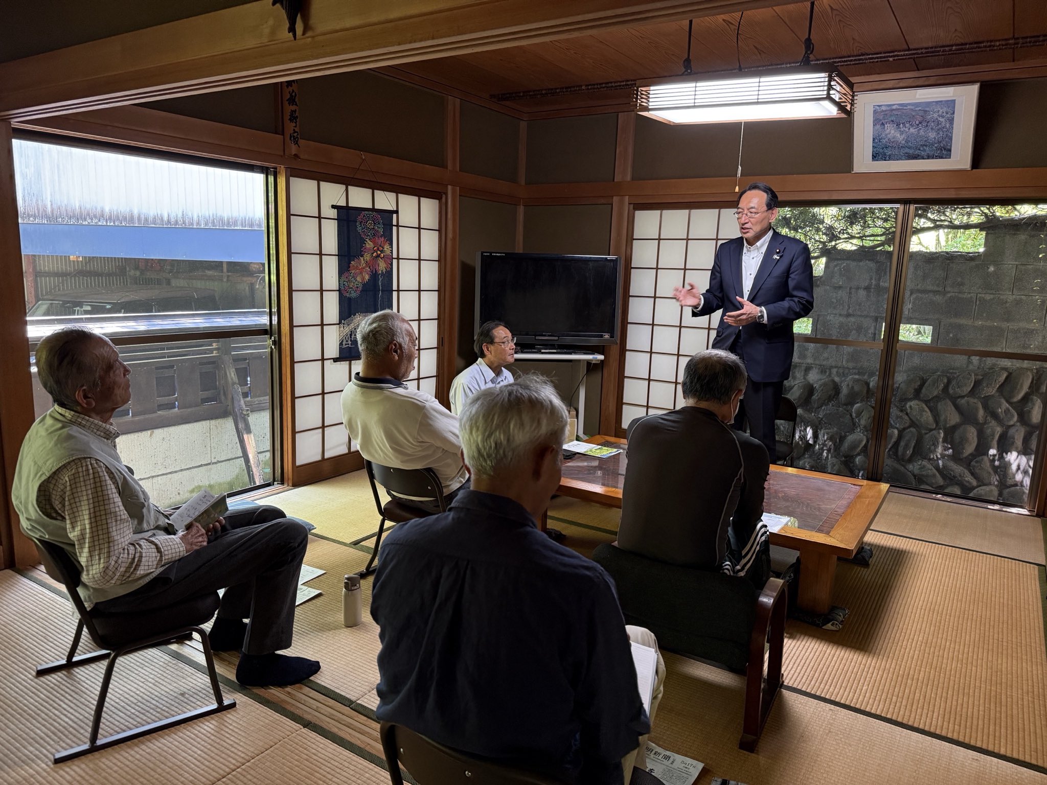 川根本町の山下まさお町議が主催する公明党川根本町支部会に参加