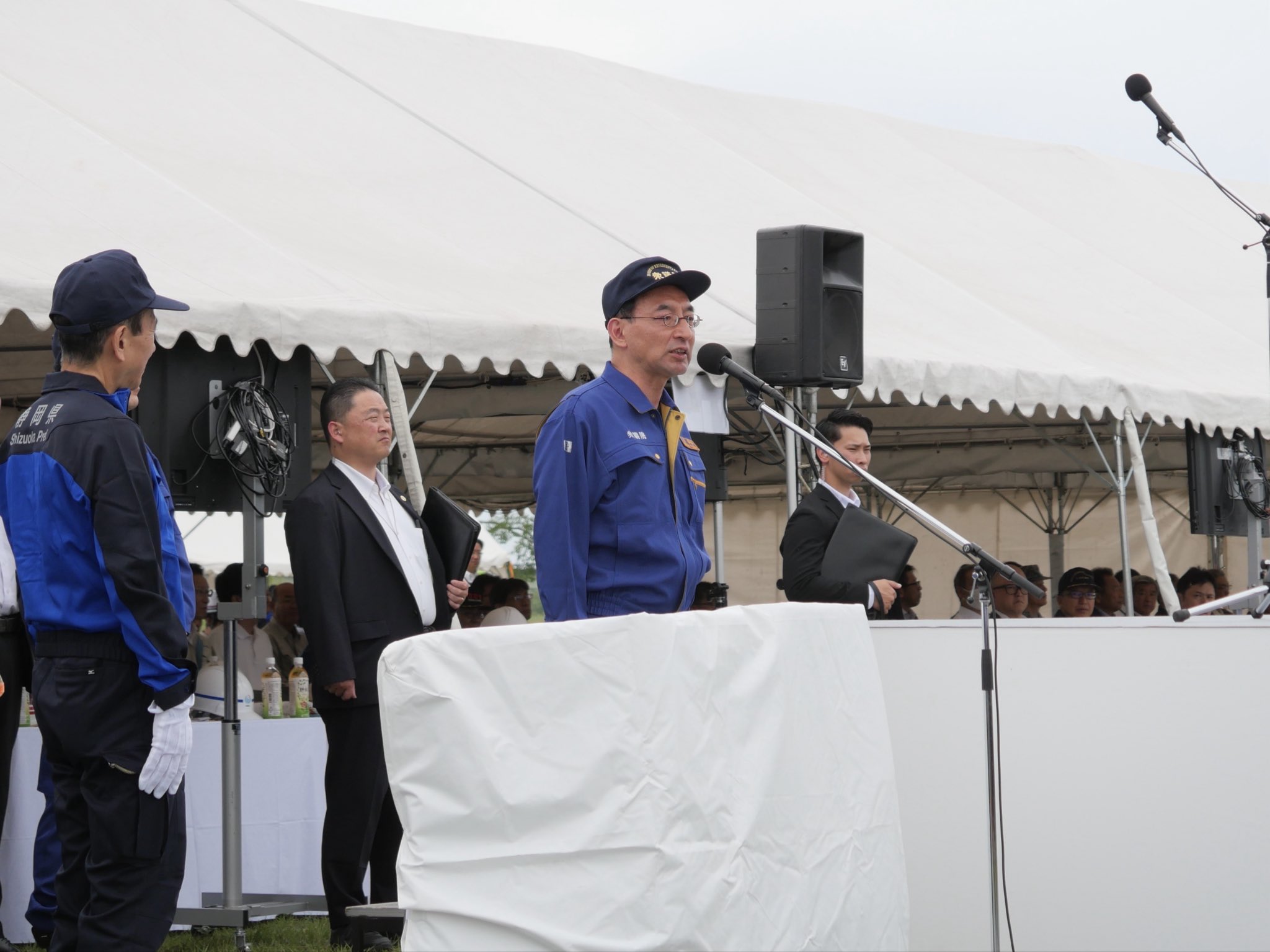 天竜川下流域で、洪水被害を想定した総合水防演習が行われました
