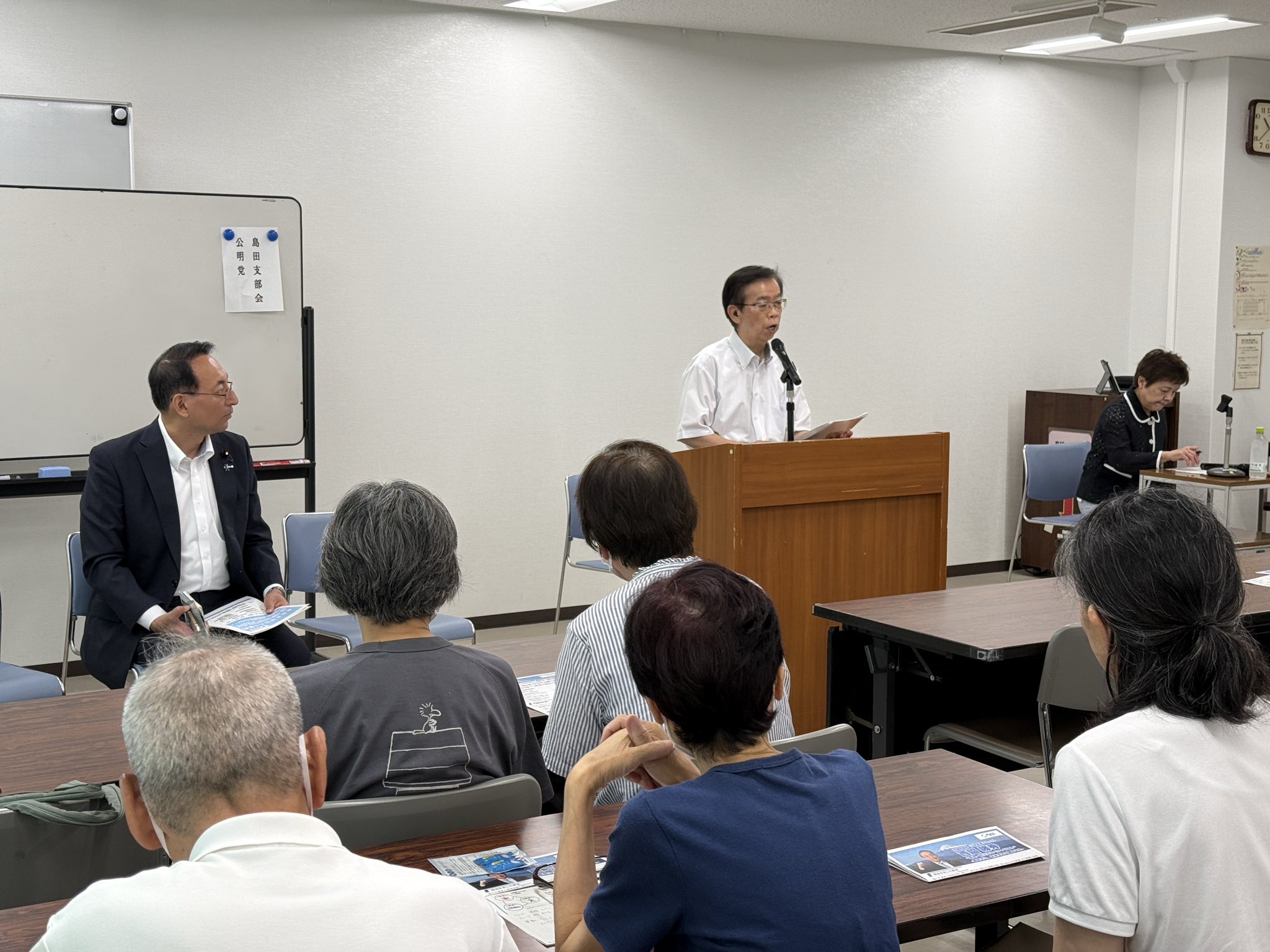 公明党島田支部会にお招きいただき、島田市の大関きぬよ市議、川合としや市議とともにご挨拶