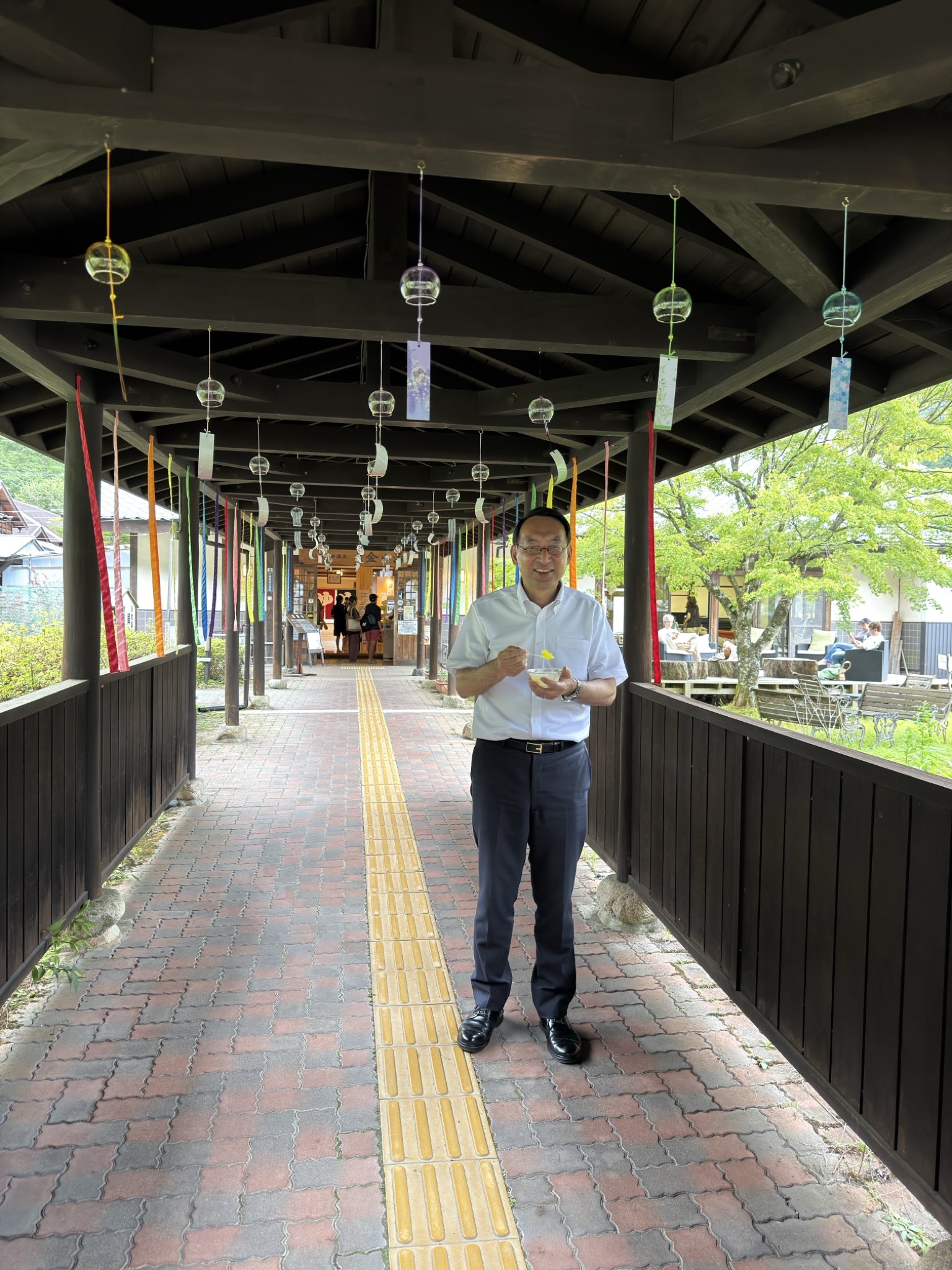 梅ヶ島の「黄金の湯」に立ち寄ってひと休み。冷たいかき氷で、夏の暑さもひととき和らぎました！