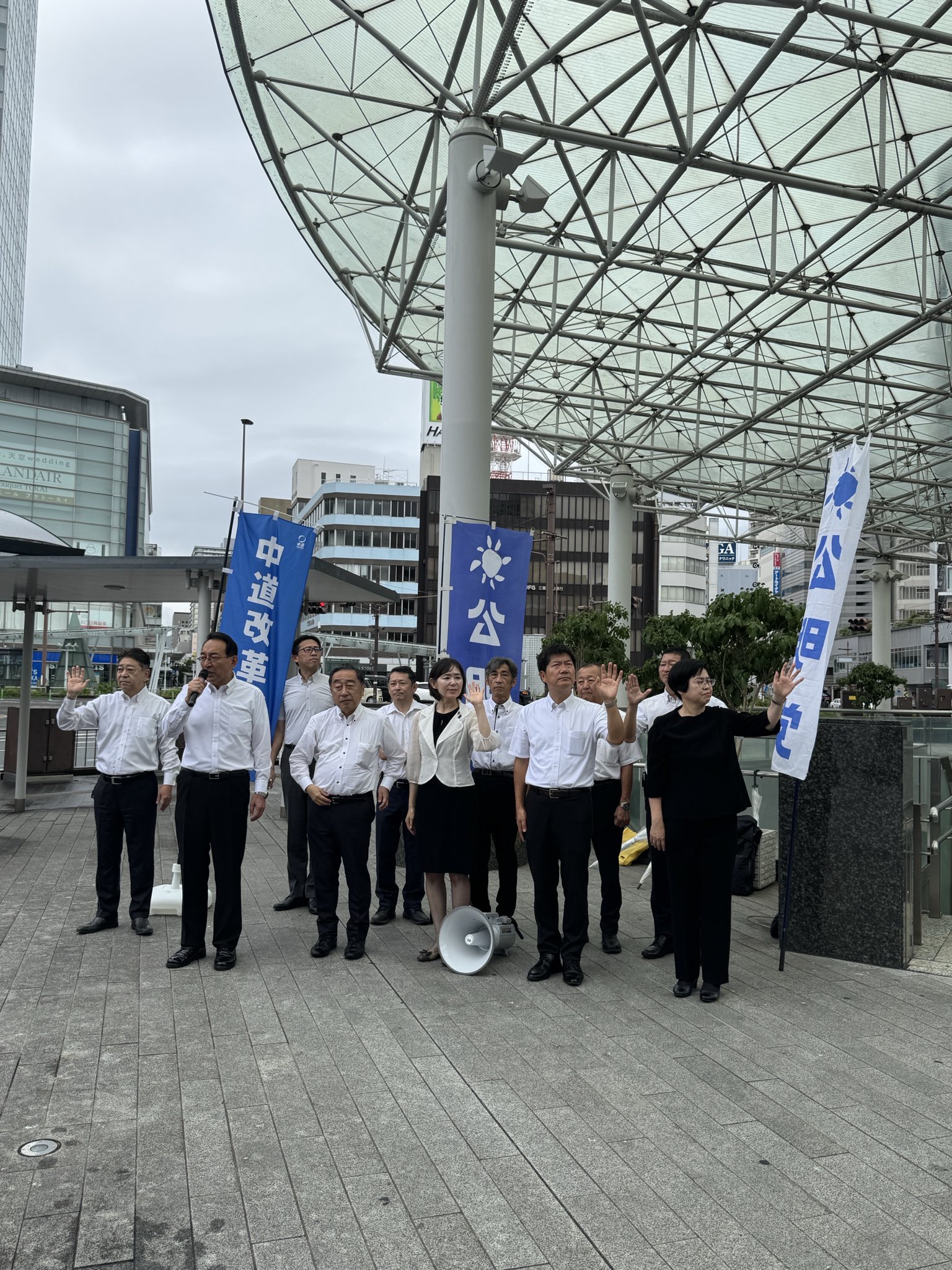 静岡駅前で不戦の誓いを訴え