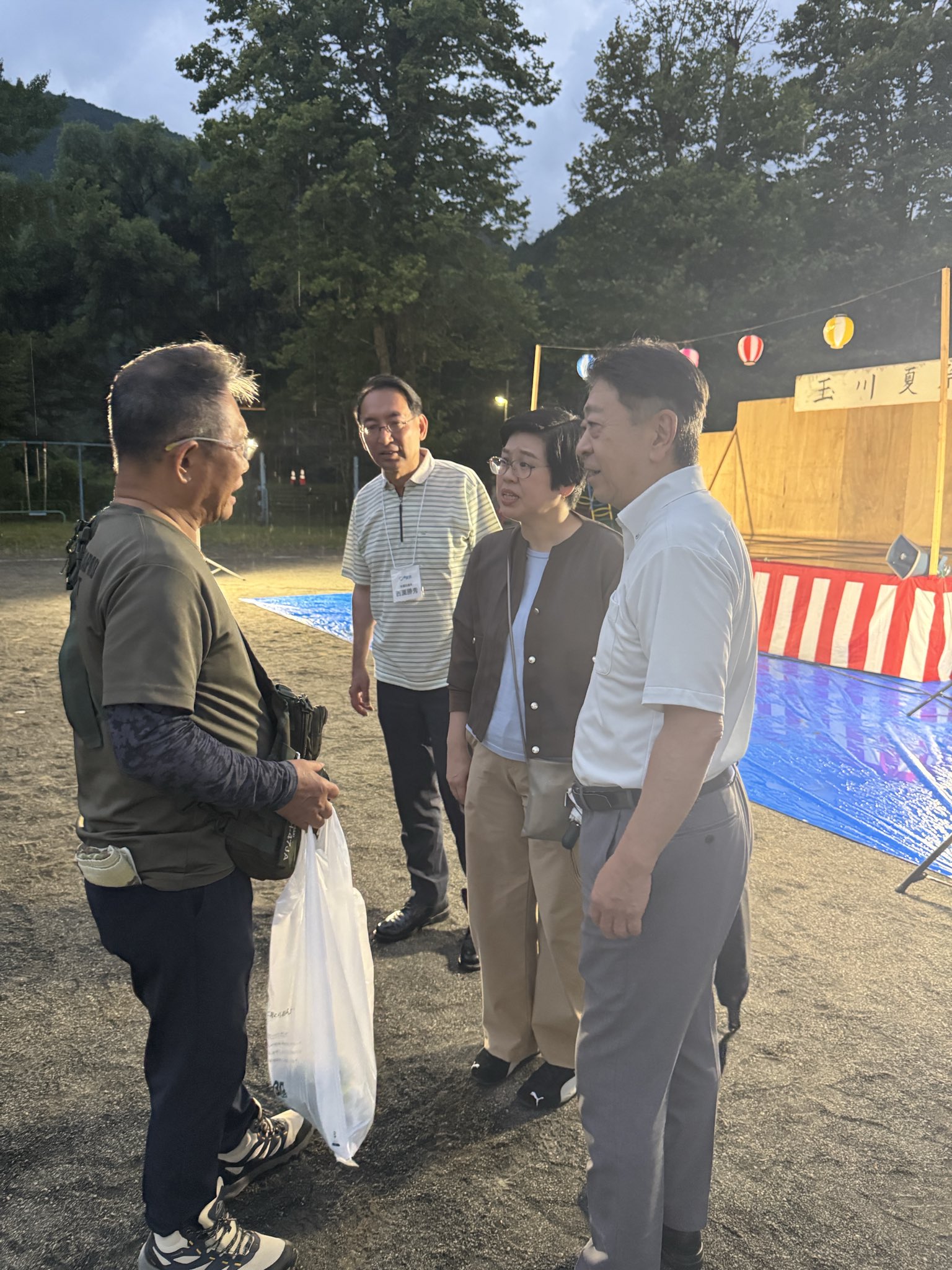 山本あきひこ県議、坂本やす子市議とともに、玉川夏祭りに参加